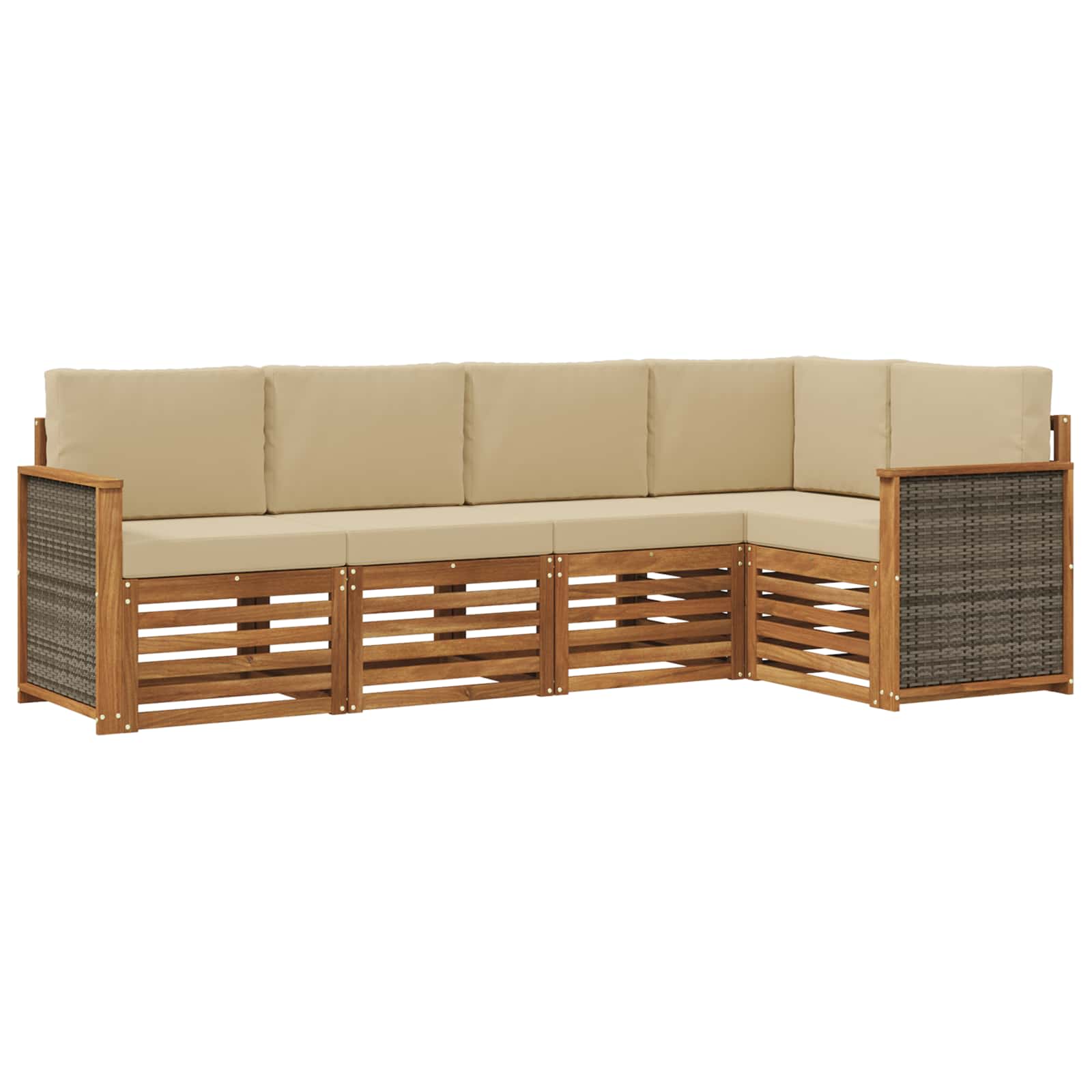 Ensemble de canapé d'angle avec coussin 4 pcs Naturel - XIOS