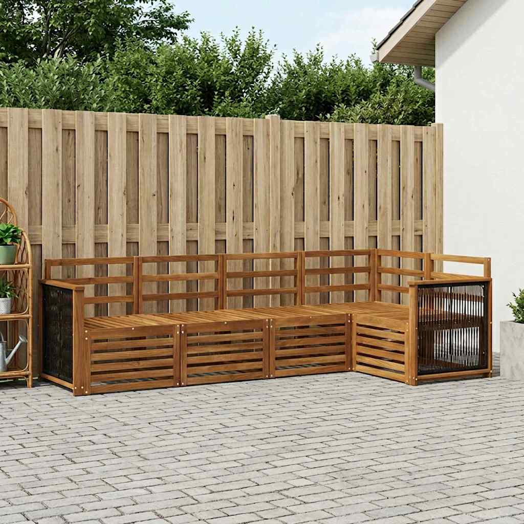 Ensemble de canapé d'angle 4 pcs Naturel Bois d'Acacia Massif - XIOS