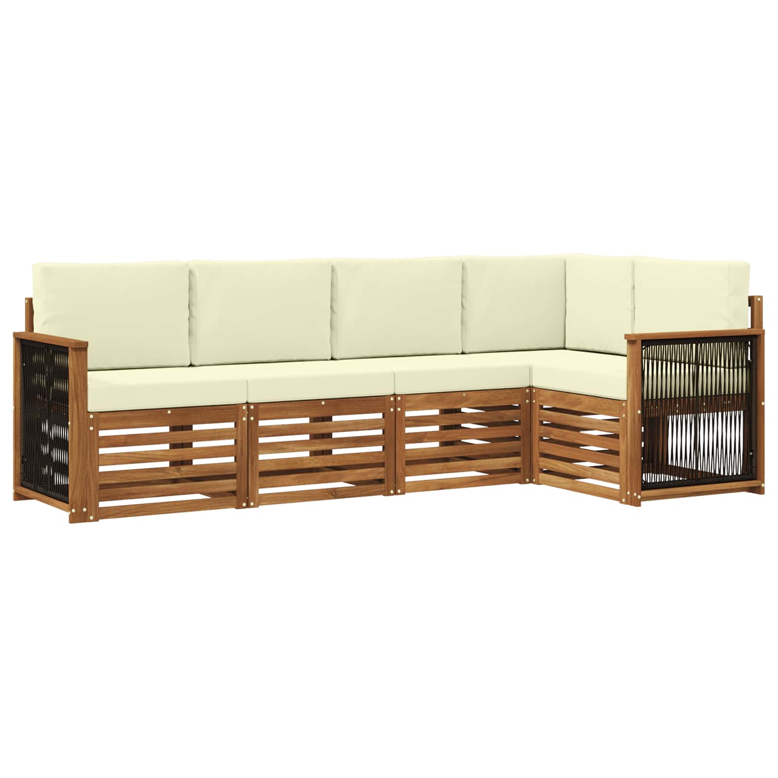 Ensemble de canapé d'angle avec coussin 4 pcs Naturel et Crème - XIOS
