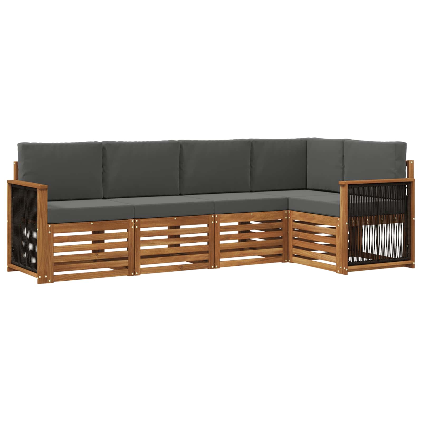 Ensemble de canapé d'angle 4 pcs Naturel et Anthracite - XIOS