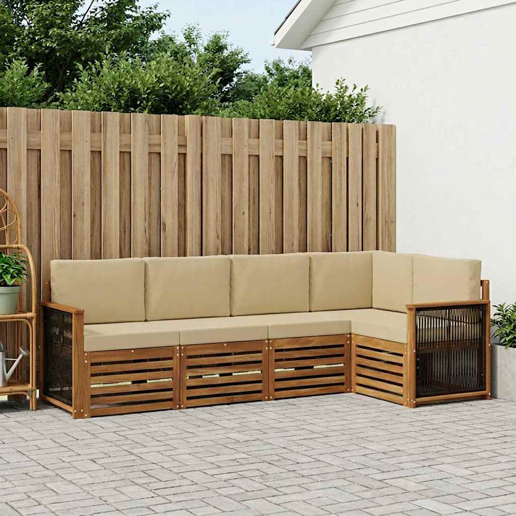 Ensemble de canapé d'angle avec coussin 4 pcs Naturel - XIOS