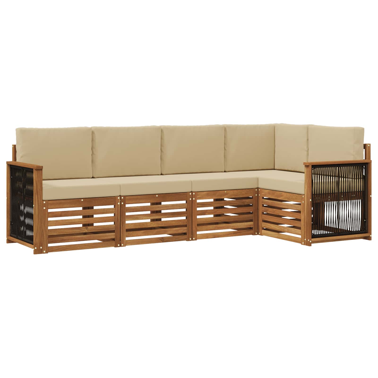 Ensemble de canapé d'angle avec coussin 4 pcs Naturel - XIOS