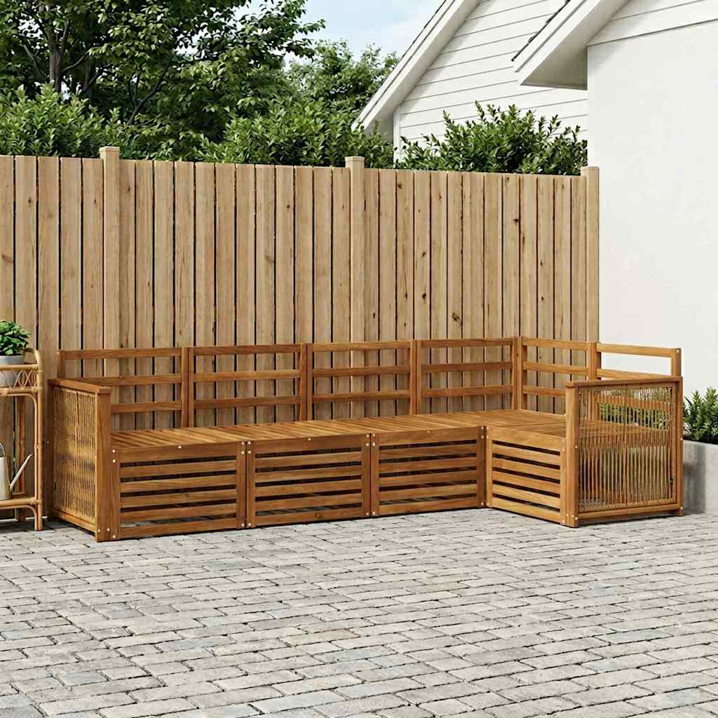 Ensemble de canapé d'angle 4 pcs Naturel Bois d'Acacia Massif - XIOS