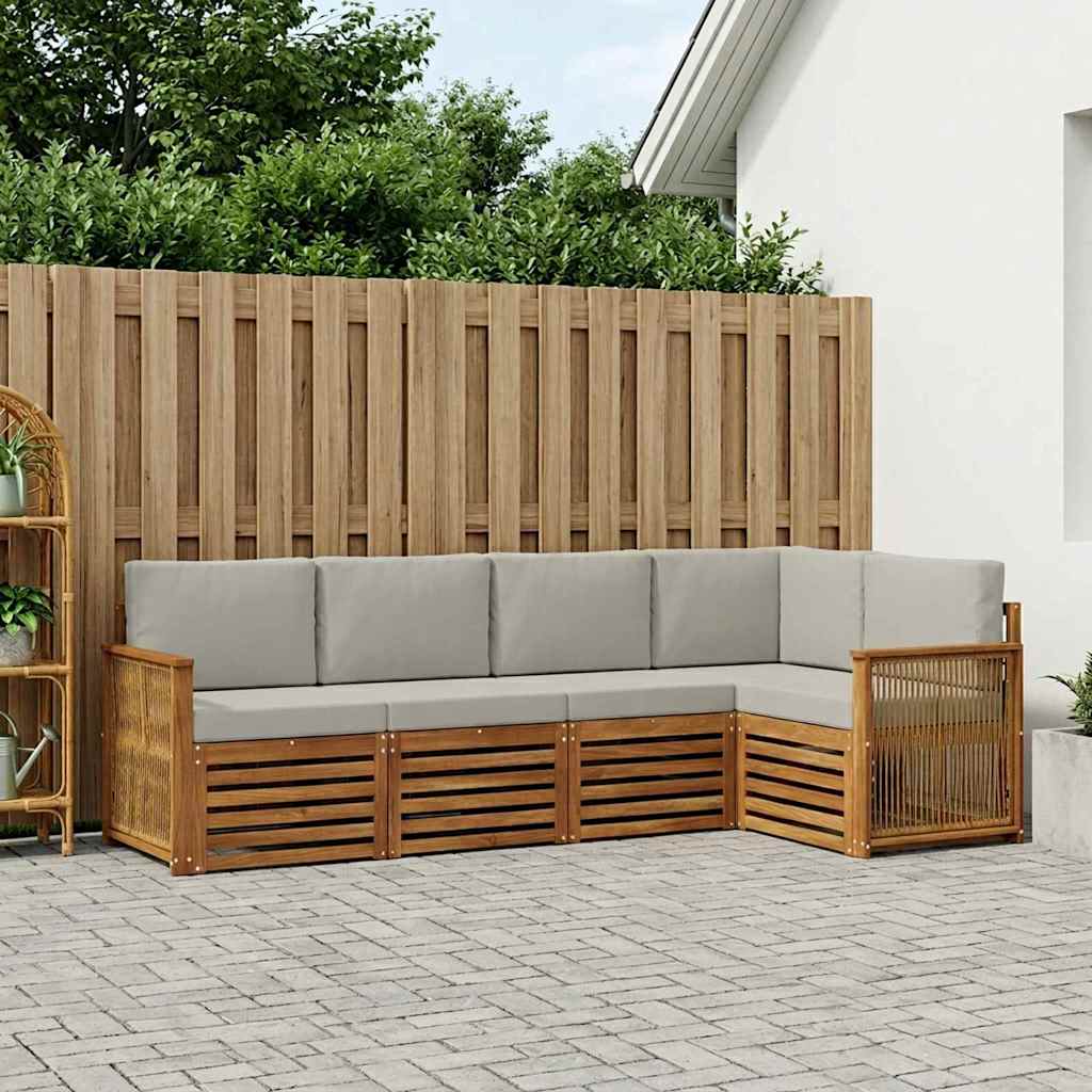 Ensemble de canapé d'angle 4 pcs Naturel et gris clair - XIOS