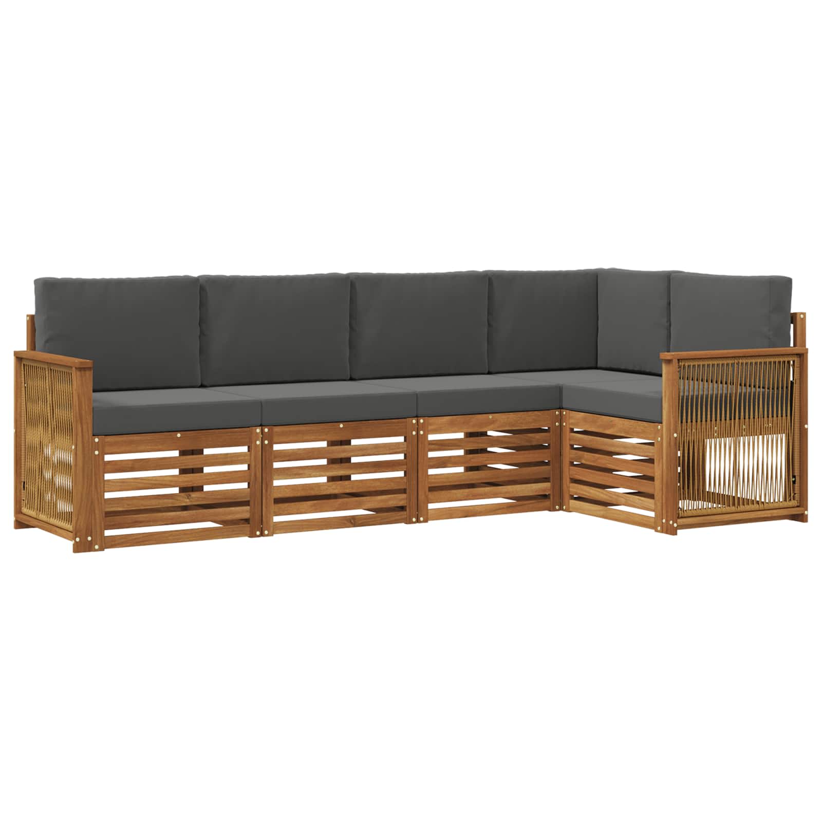 Ensemble de canapé d'angle 4 pcs Naturel et Anthracite - XIOS