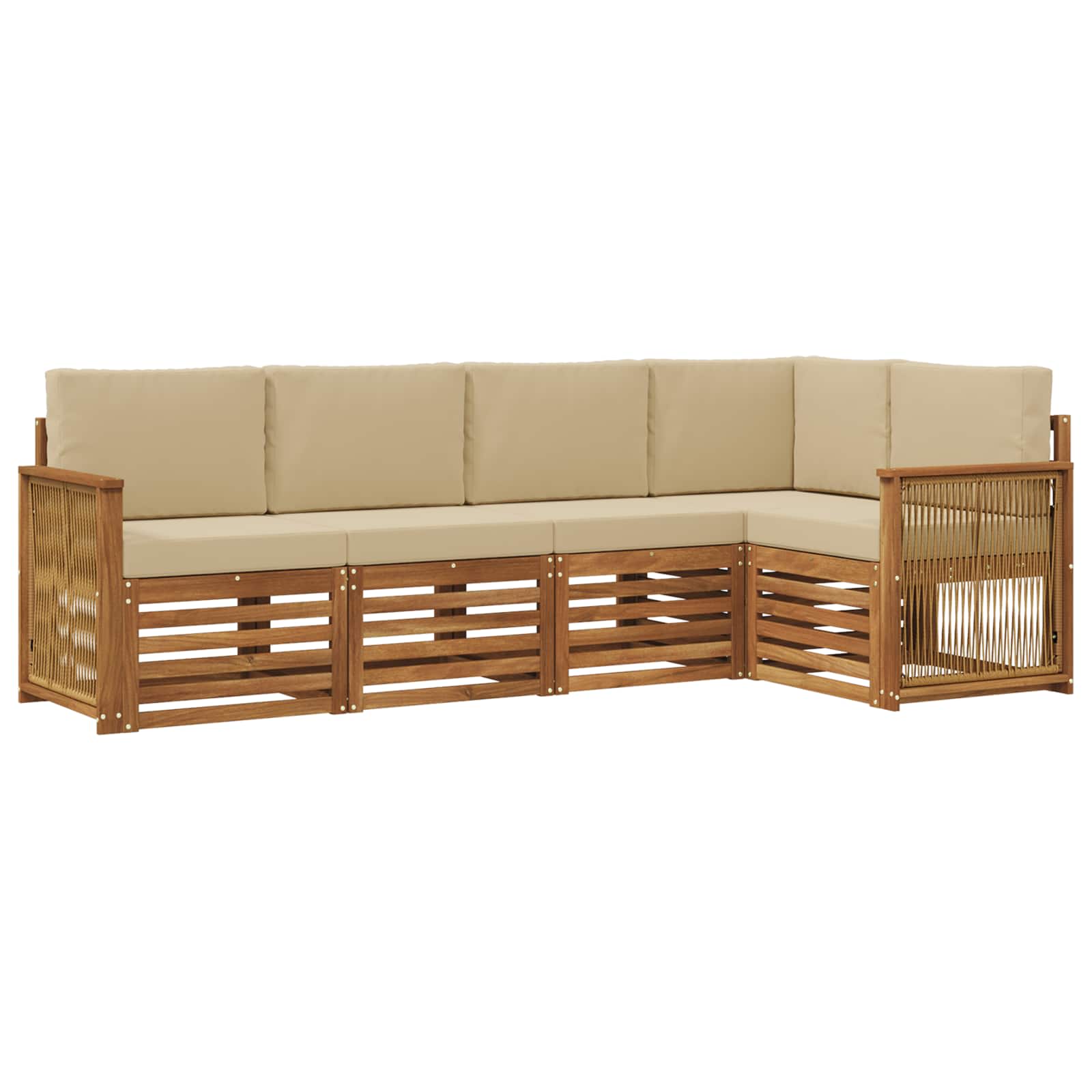 Ensemble de canapé d'angle avec coussin 4 pcs Naturel - XIOS