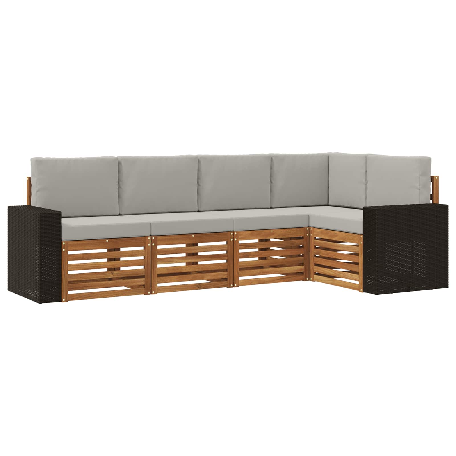 Ensemble de canapé d'angle 5 pcs Naturel et gris clair - XIOS