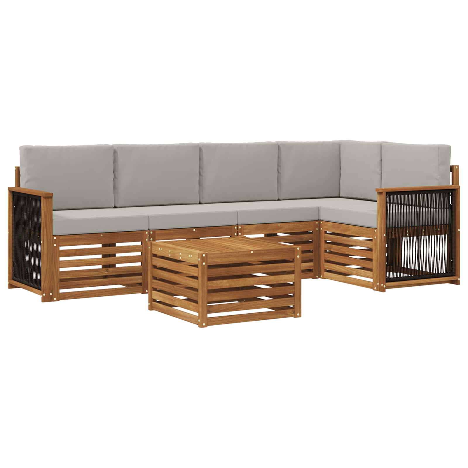 Ensemble de canapé d'angle 5 pcs Naturel et gris clair - XIOS