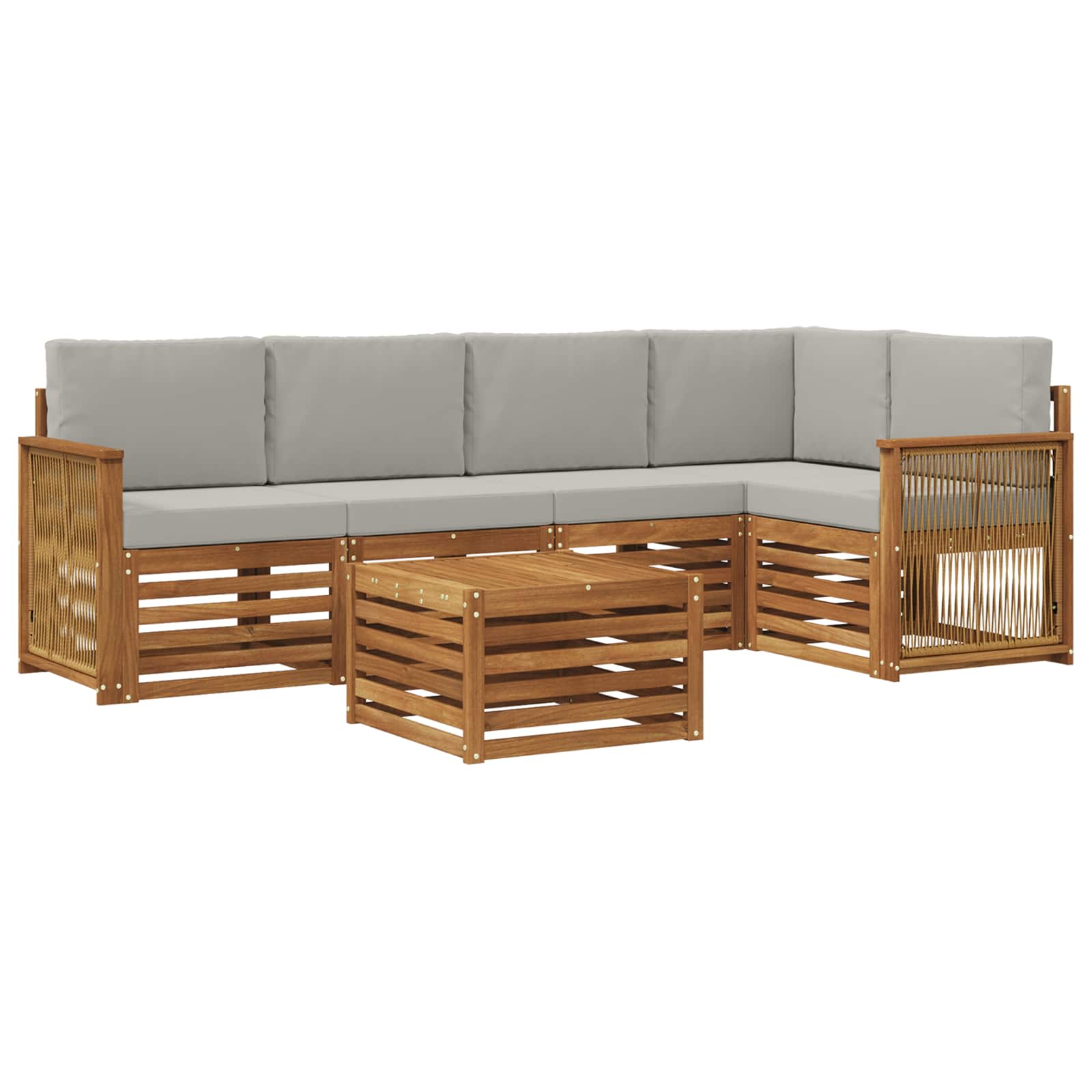 Ensemble de canapé d'angle 5 pcs Naturel et gris clair - XIOS