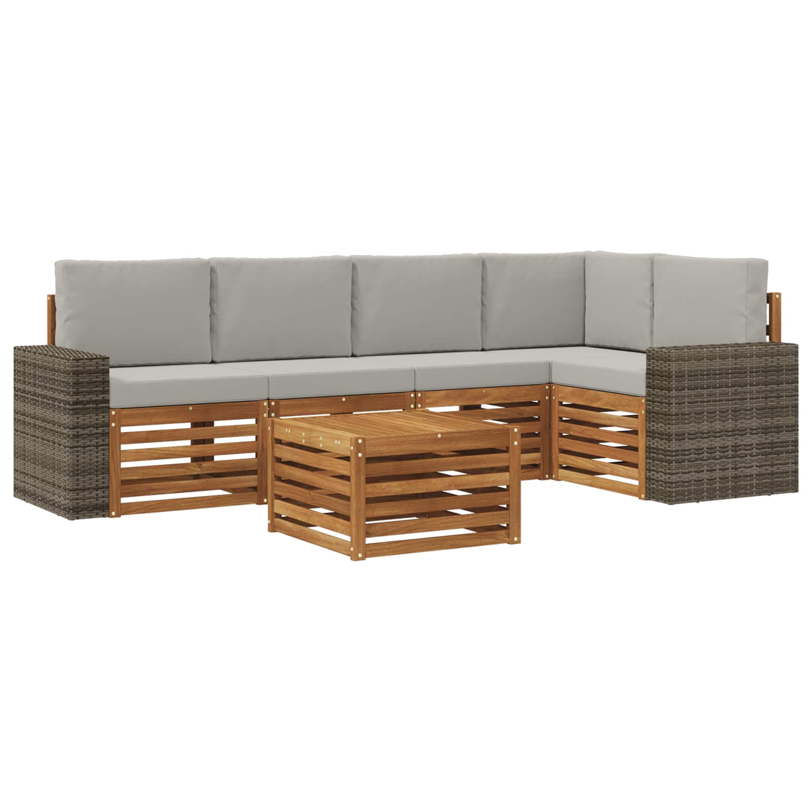 Ensemble de canapé d'angle 6 pcs Naturel et gris clair - XIOS