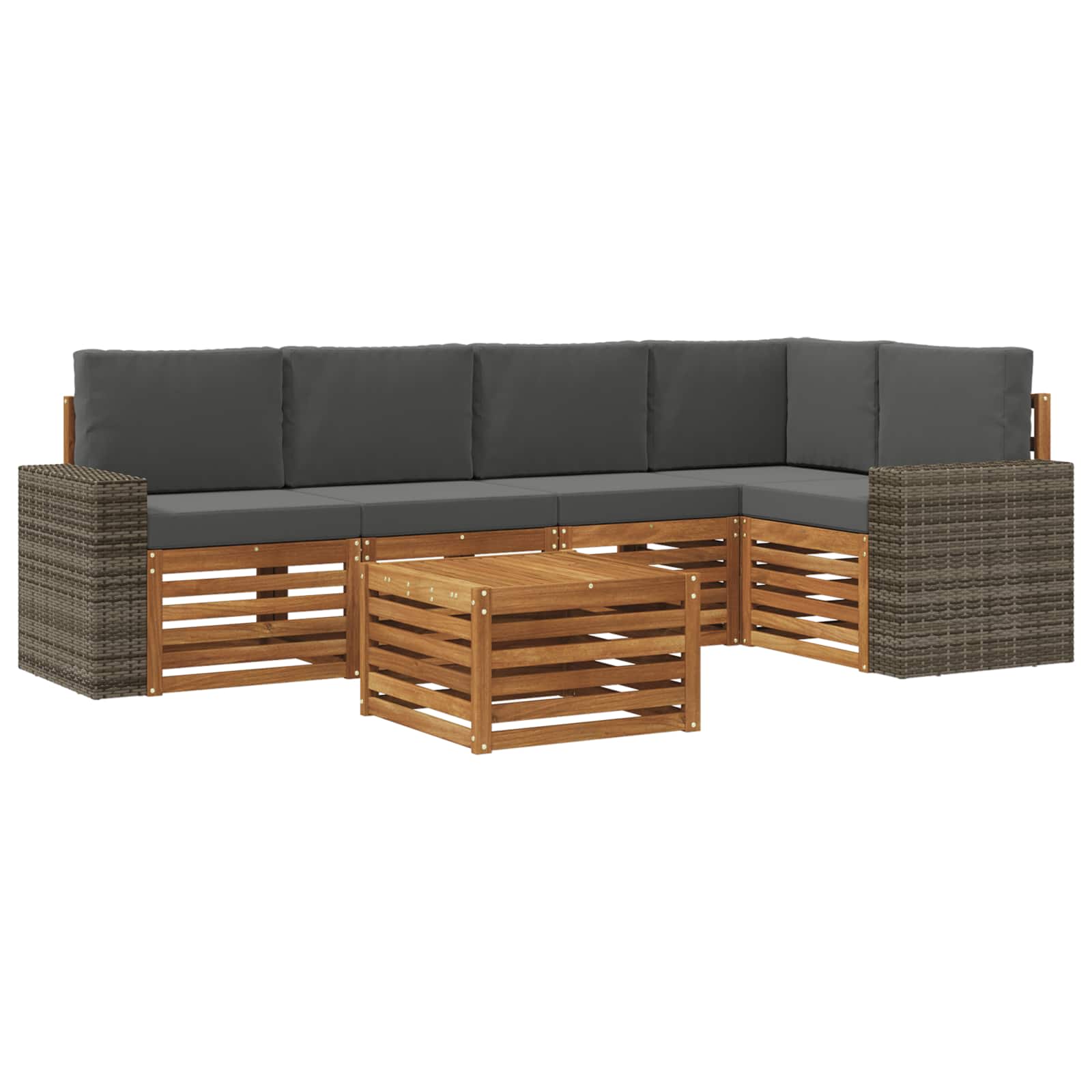 Ensemble de canapé d'angle 6 pcs Naturel et Anthracite - XIOS