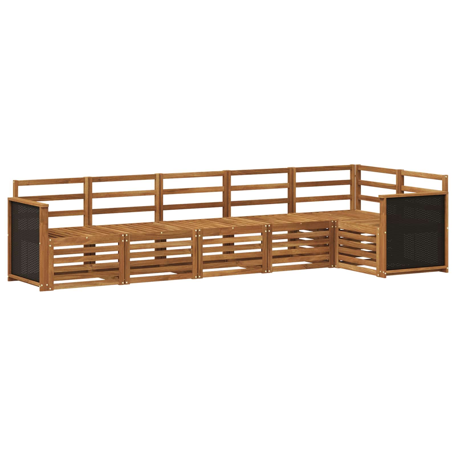 Ensemble de canapé d'angle 5 pcs Naturel Bois d'Acacia Massif - XIOS