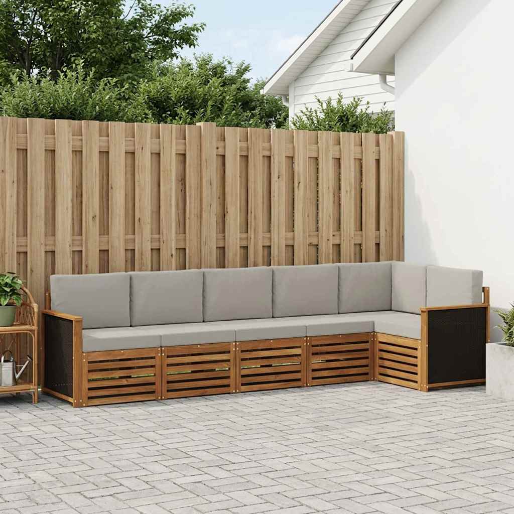 Ensemble de canapé d'angle 5 pcs Naturel et gris clair - XIOS