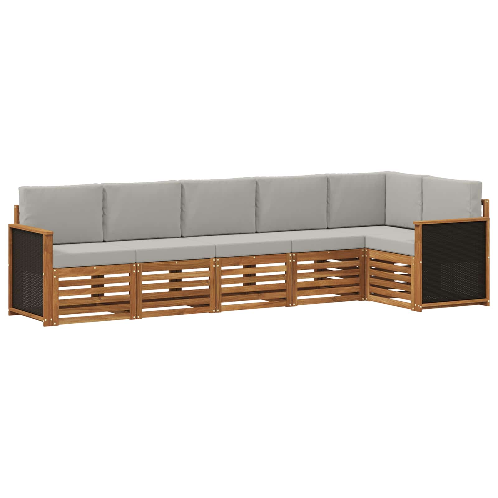 Ensemble de canapé d'angle 5 pcs Naturel et gris clair - XIOS