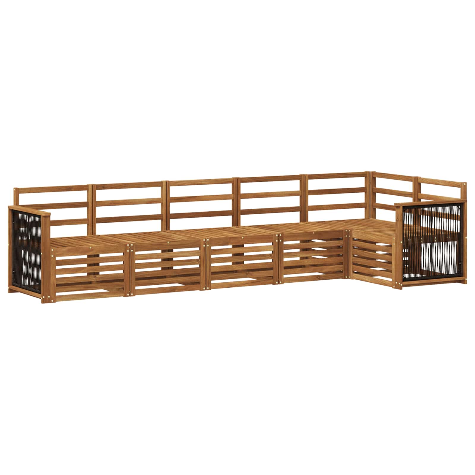 Ensemble de canapé d'angle 5 pcs Naturel Bois d'Acacia Massif - XIOS