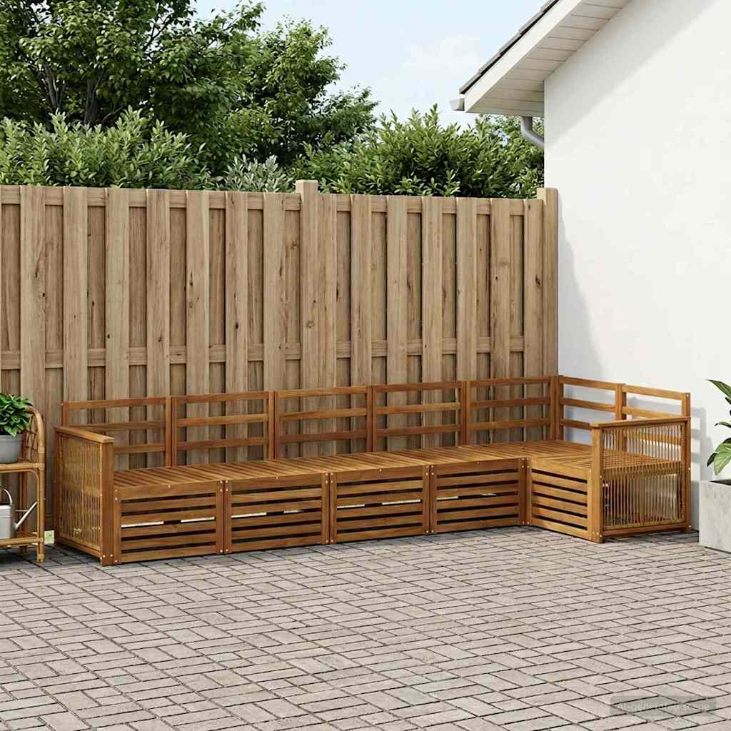 Ensemble de canapé d'angle 5 pcs Naturel Bois d'Acacia Massif - XIOS