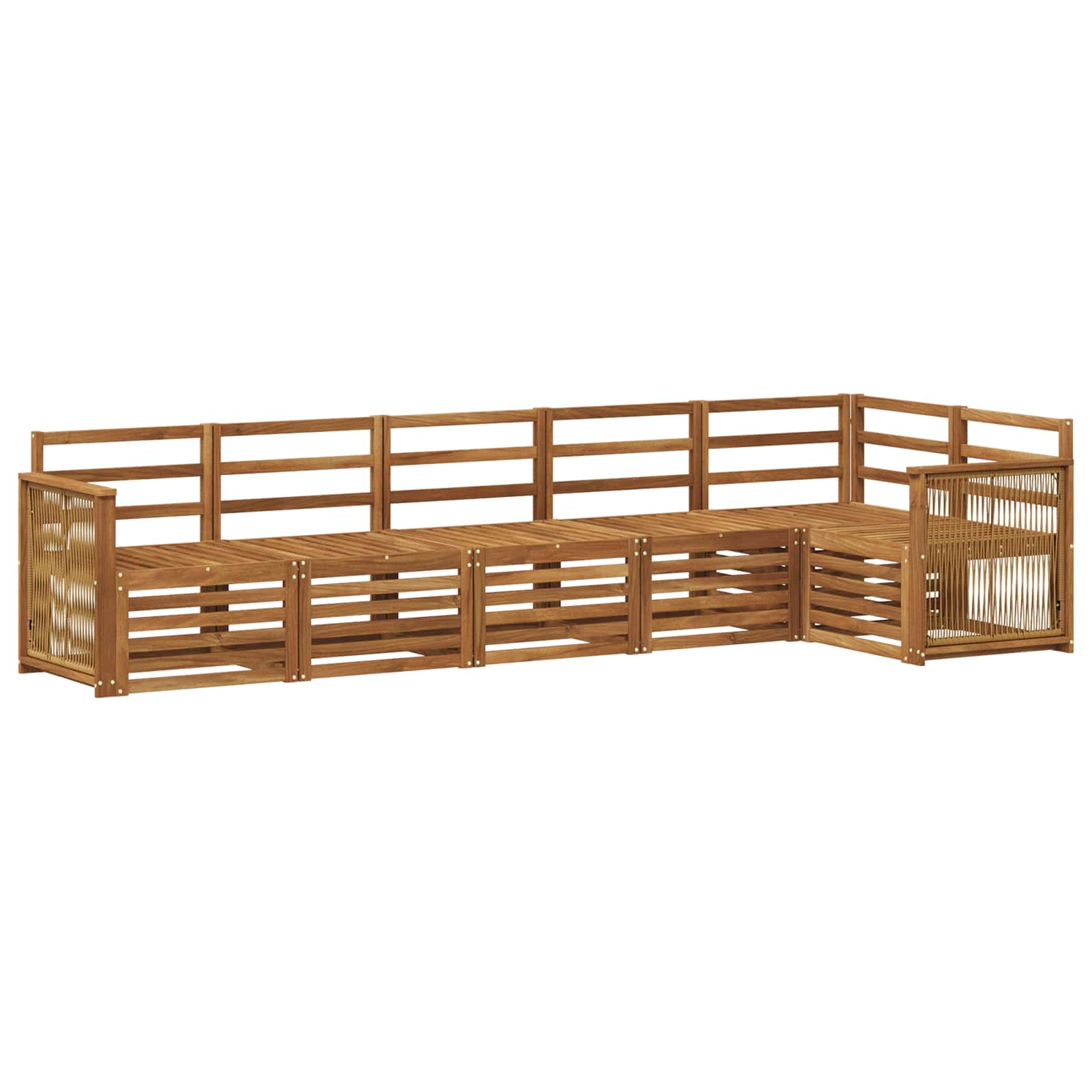 Ensemble de canapé d'angle 5 pcs Naturel Bois d'Acacia Massif - XIOS