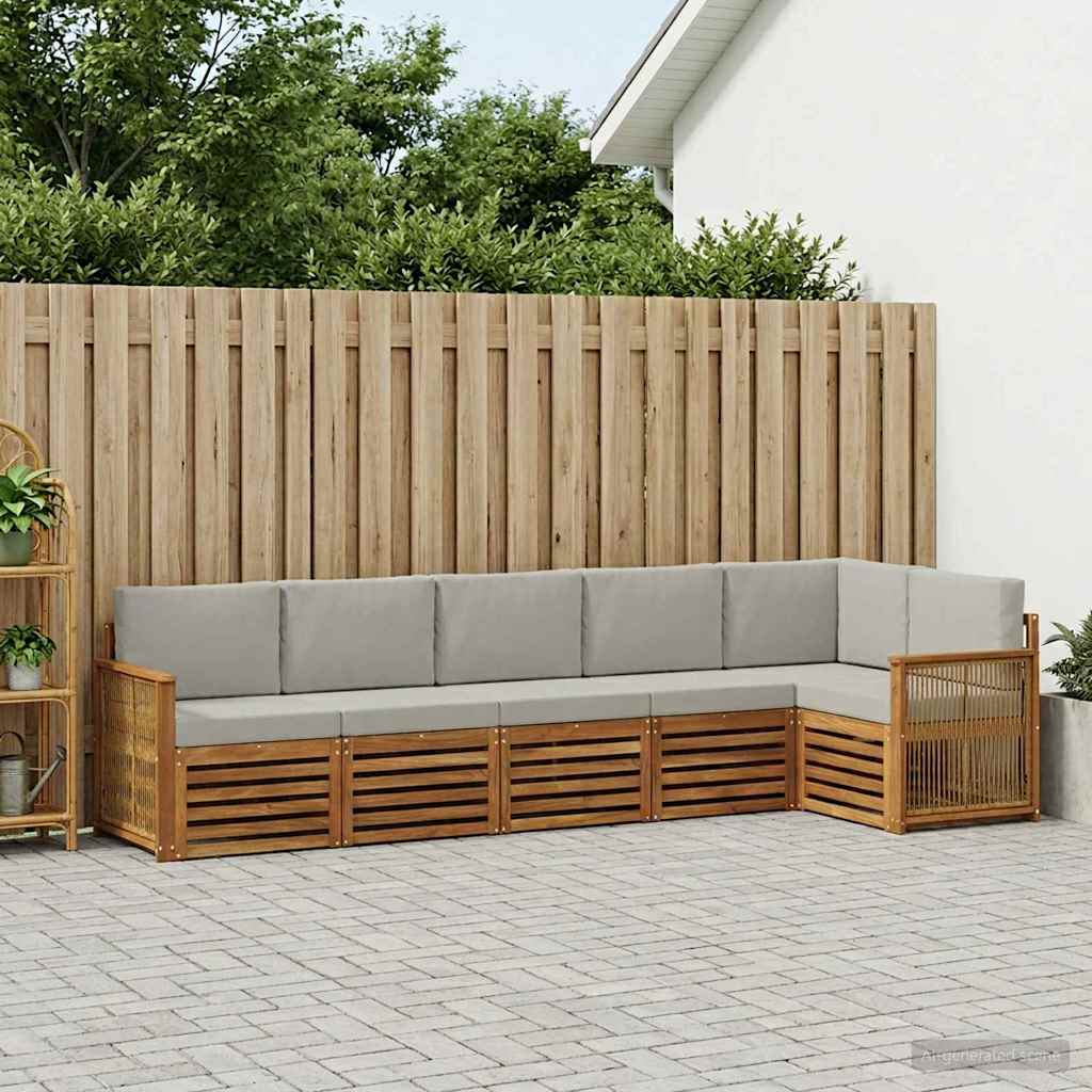 Ensemble de canapé d'angle 5 pcs Naturel et gris clair - XIOS