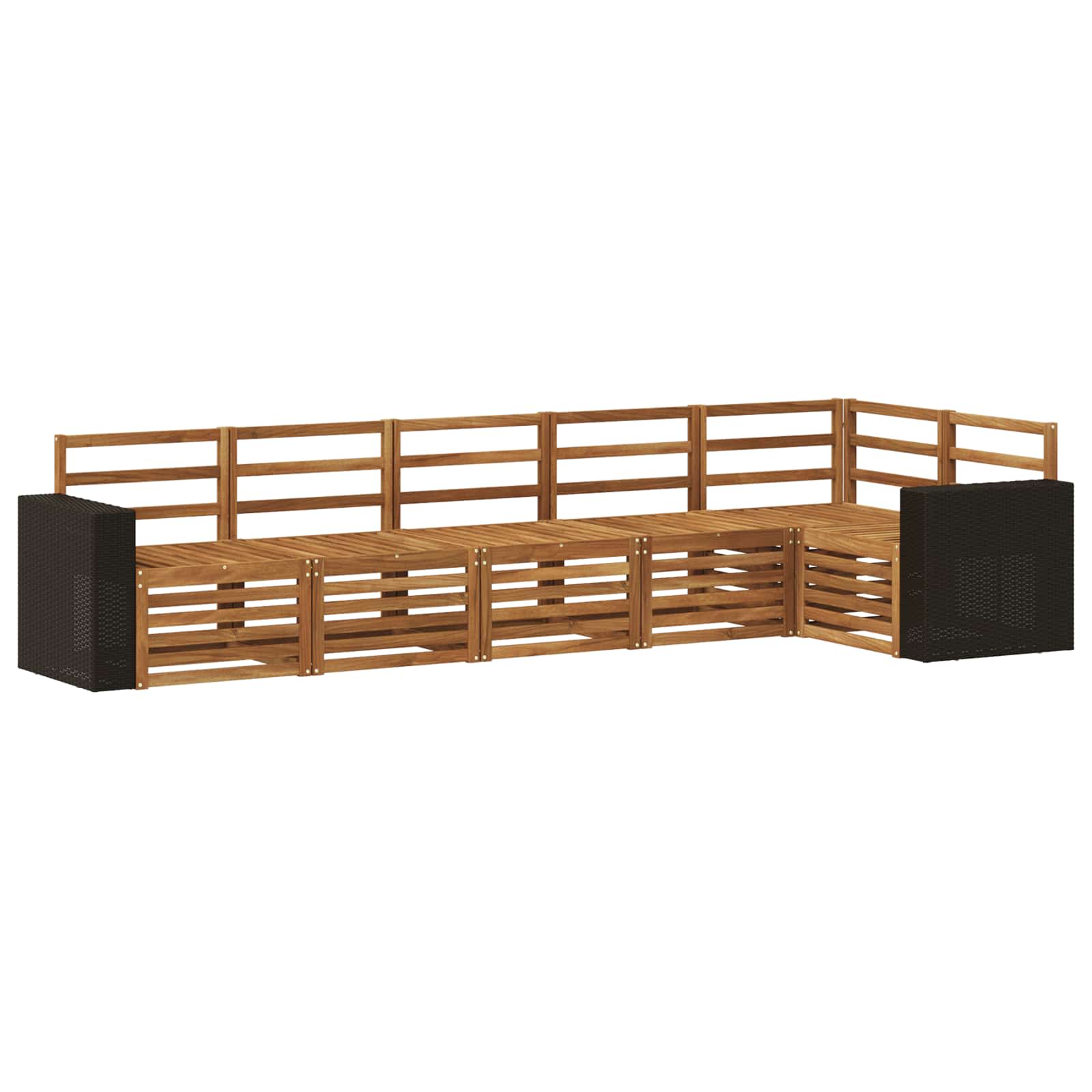 Ensemble de canapé d'angle 6 pcs Naturel Bois d'Acacia Massif - XIOS