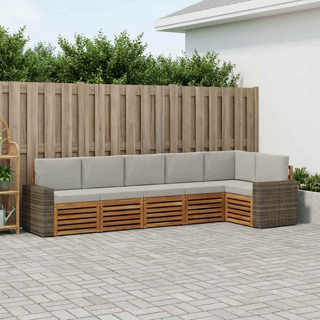Ensemble de canapé d'angle 6 pcs Naturel et gris clair - XIOS