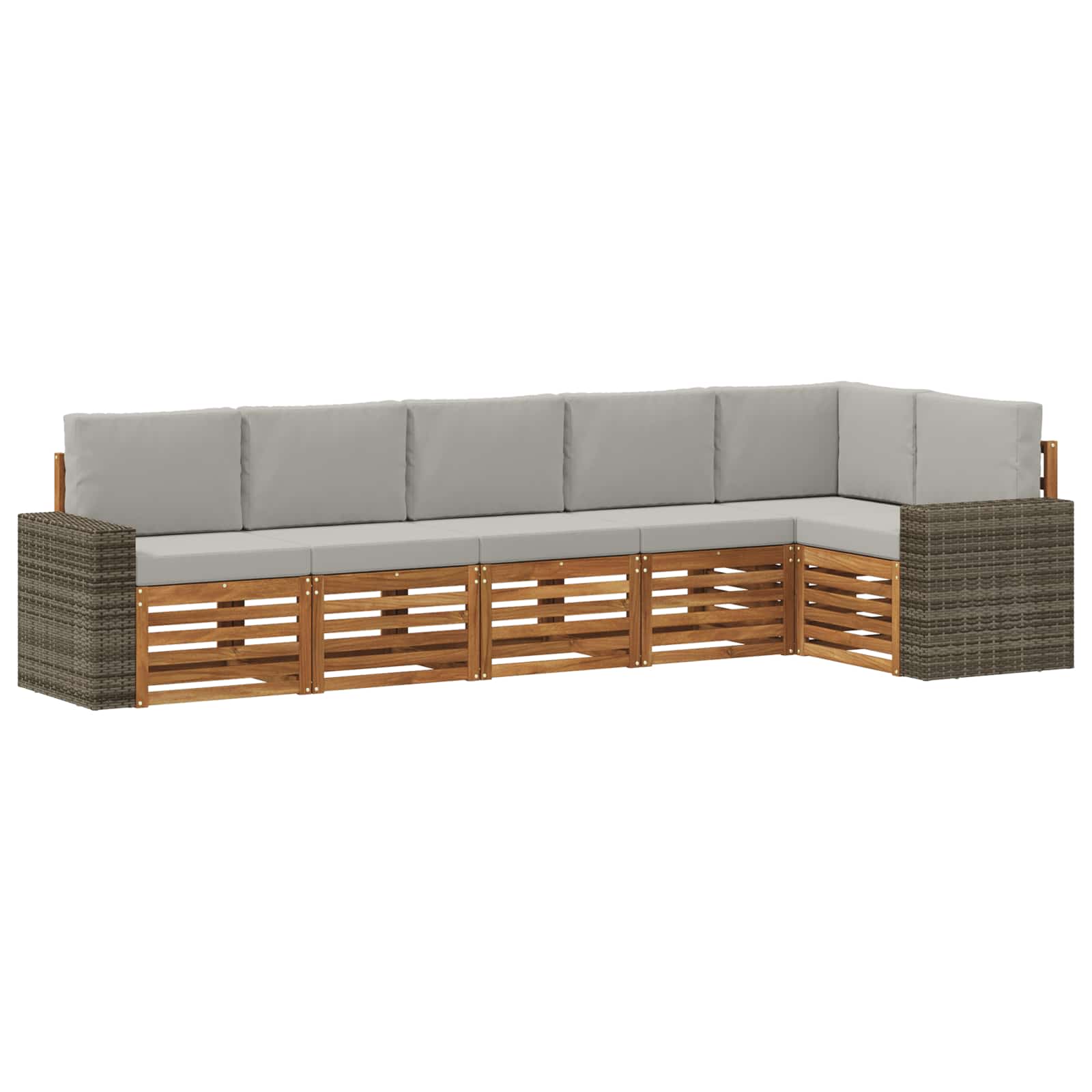 Ensemble de canapé d'angle 6 pcs Naturel et gris clair - XIOS