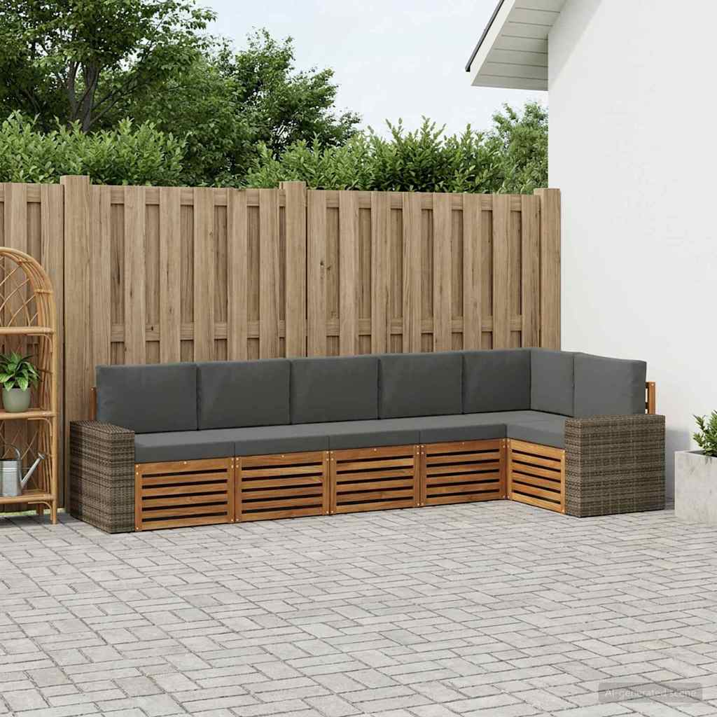 Ensemble de canapé d'angle 6 pcs Naturel et Anthracite - XIOS