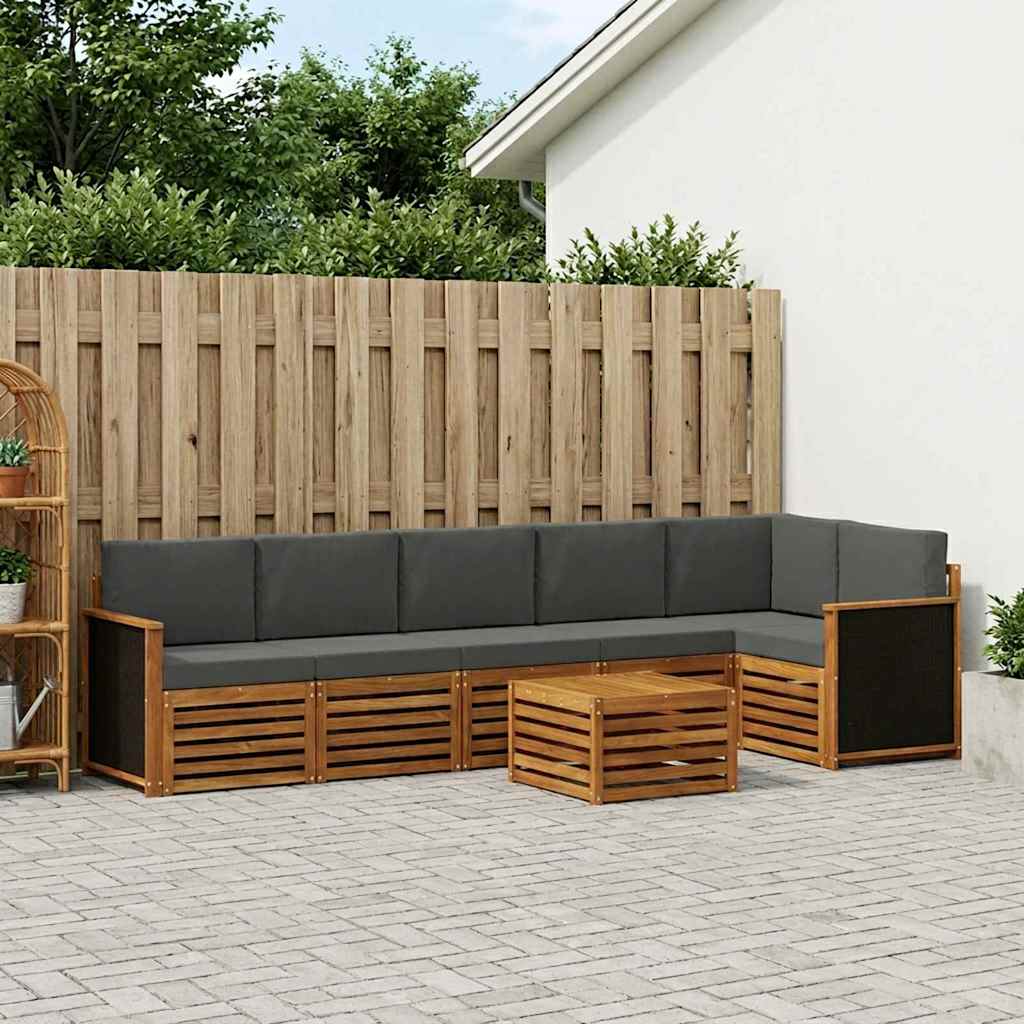 Ensemble de canapé d'angle 6 pcs Naturel et Anthracite - XIOS