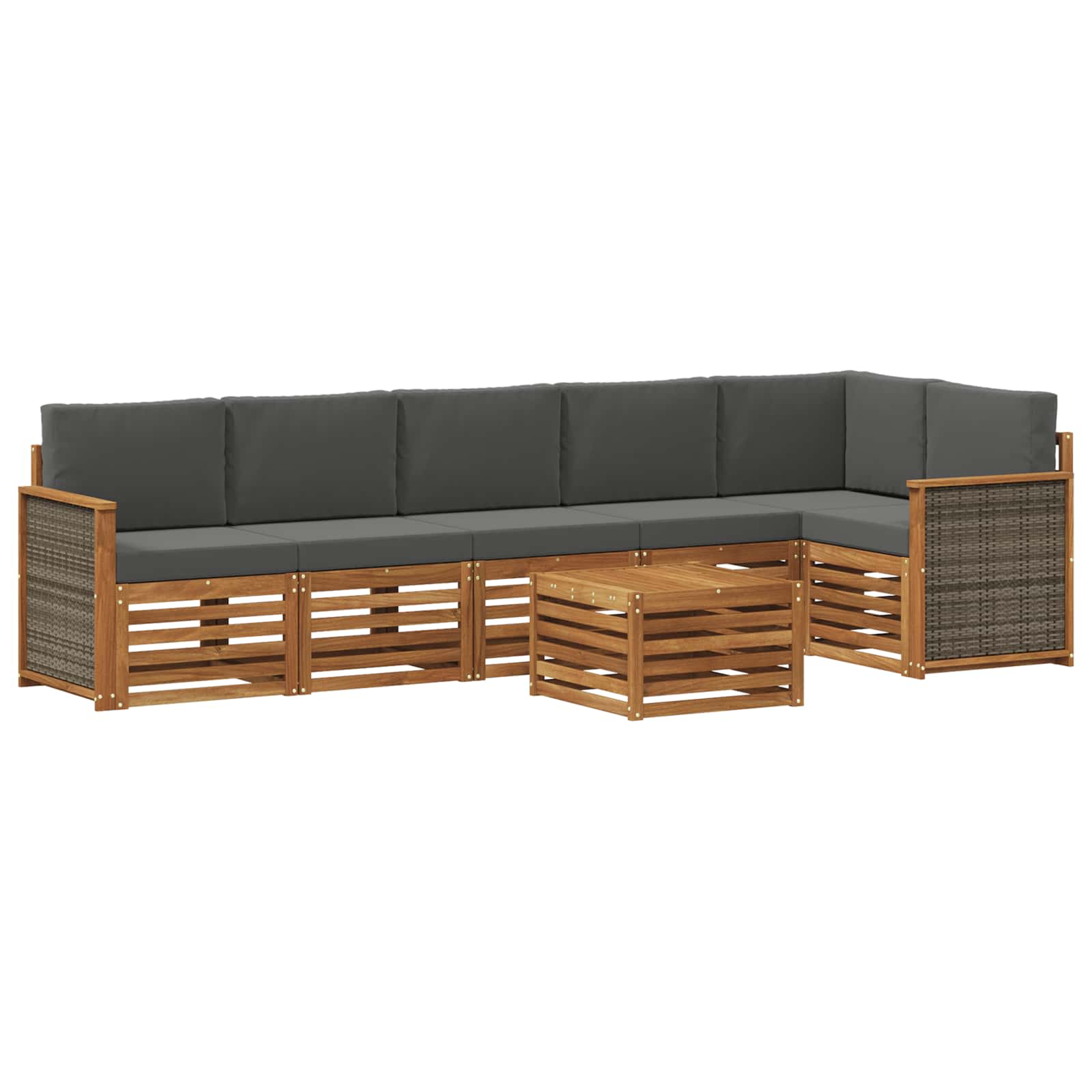 Ensemble de canapé d'angle 6 pcs Naturel et Anthracite - XIOS