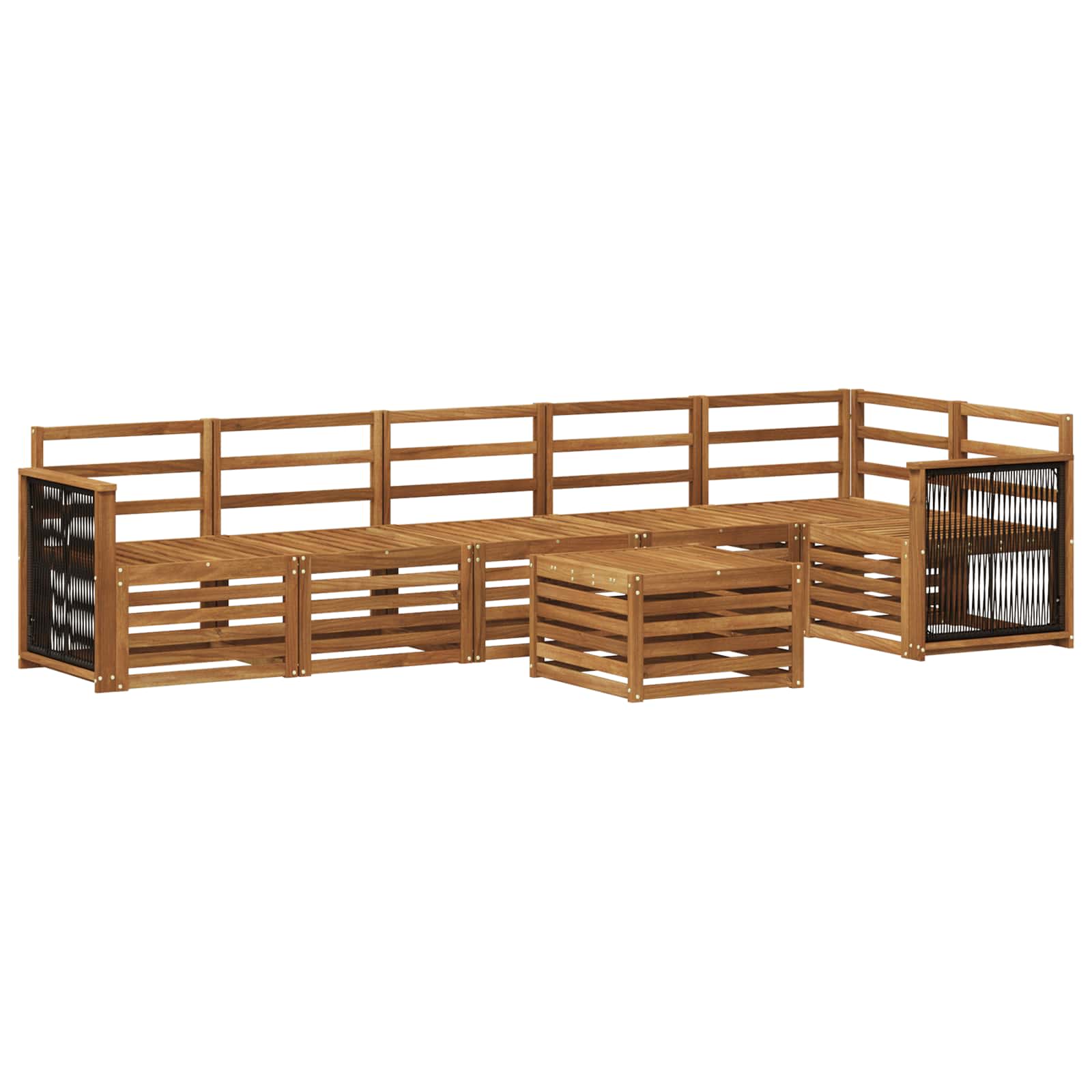 Ensemble de canapé d'angle 6 pcs Naturel Bois d'Acacia Massif - XIOS