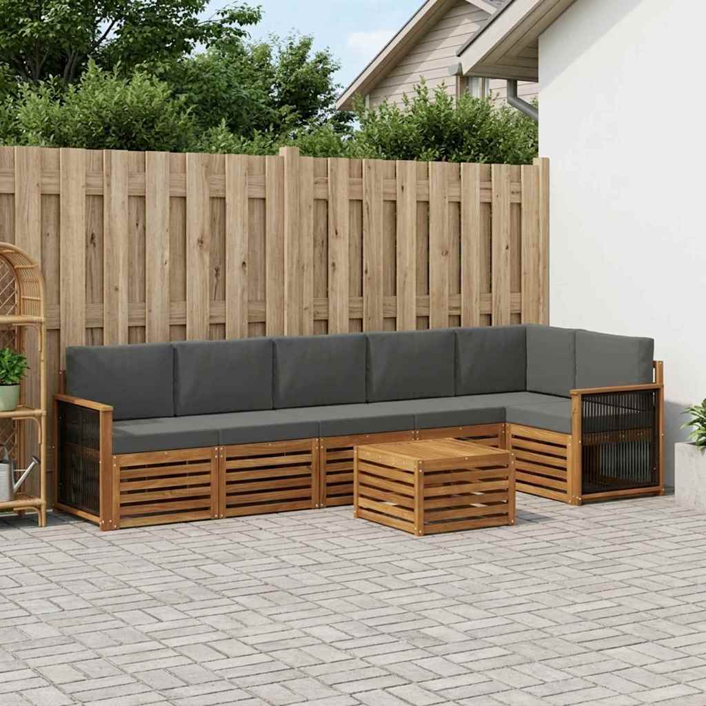 Ensemble de canapé d'angle 6 pcs Naturel et Anthracite - XIOS