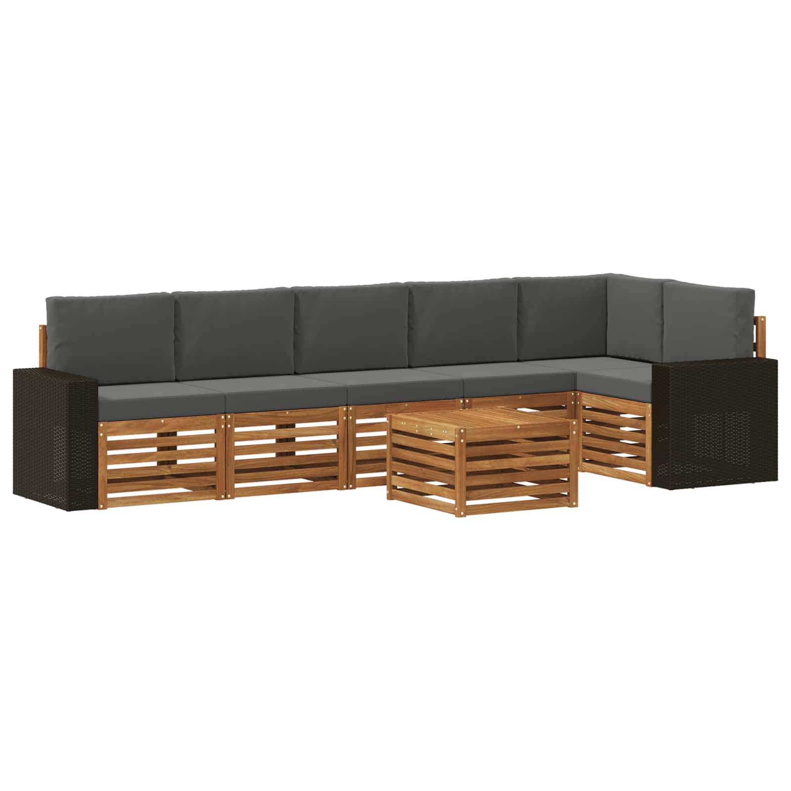 Ensemble de canapé d'angle 7 pcs Naturel et Anthracite - XIOS