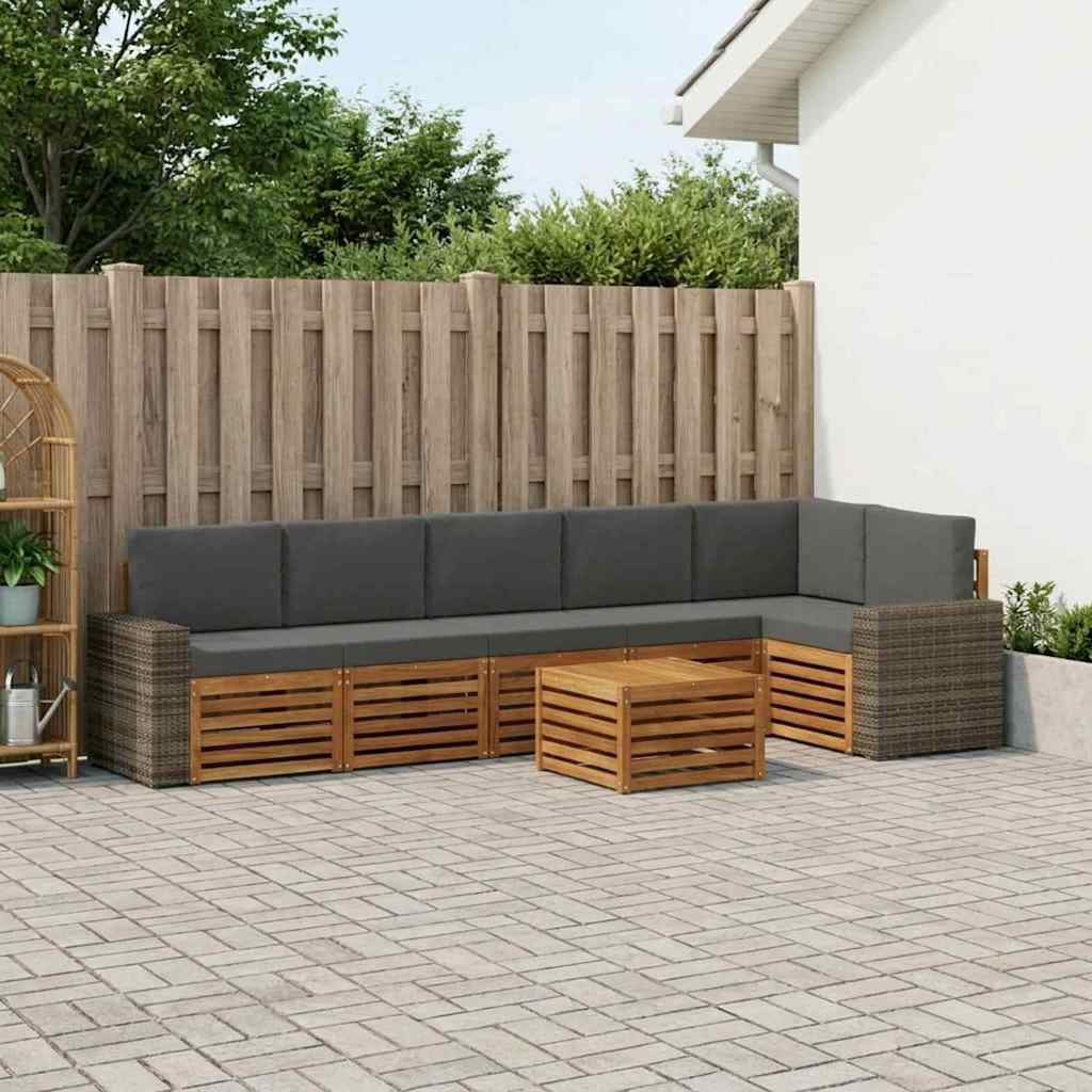 Ensemble de canapé d'angle 7 pcs Naturel et Anthracite - XIOS
