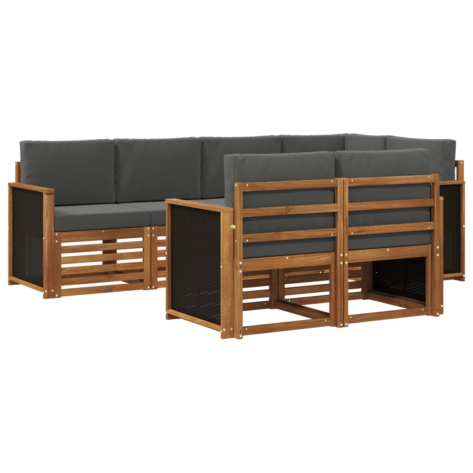 Ensemble de canapé d'angle 6 pcs Naturel et Anthracite - XIOS