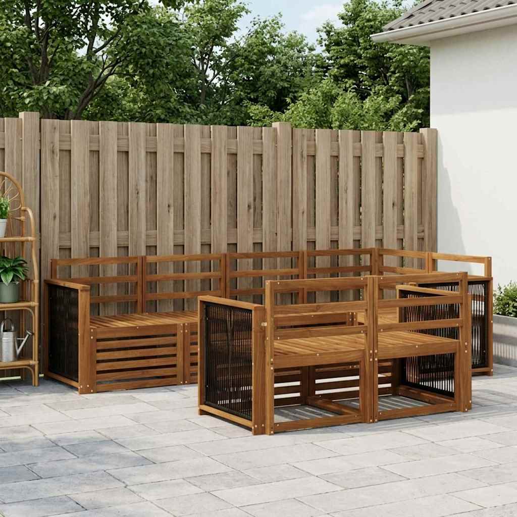 Ensemble de canapé d'angle 6 pcs Naturel Bois d'Acacia Massif - XIOS