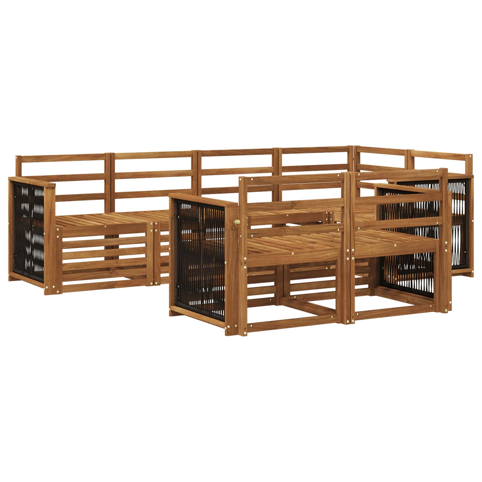 Ensemble de canapé d'angle 6 pcs Naturel Bois d'Acacia Massif - XIOS