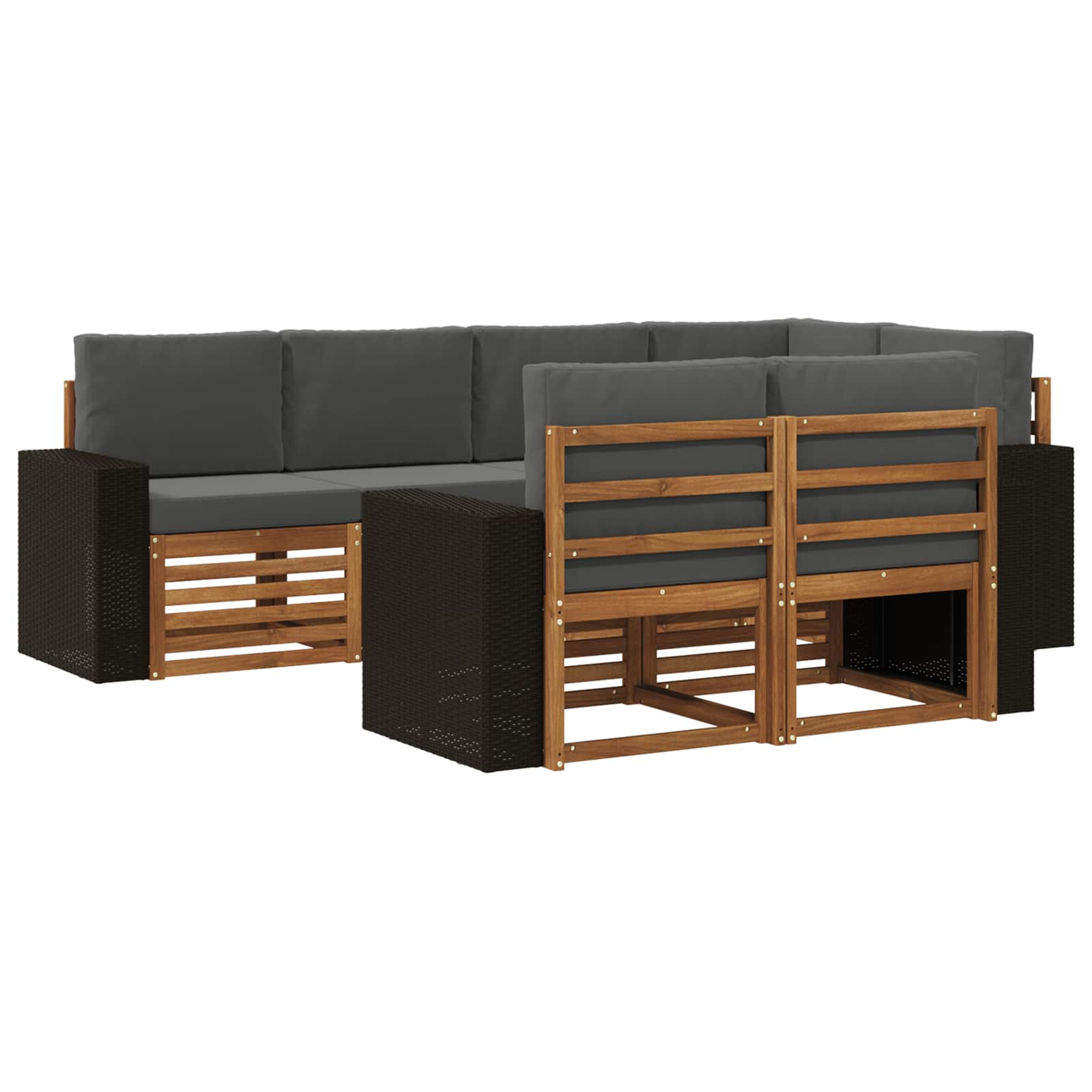 Ensemble de canapé d'angle 7 pcs Naturel et Anthracite - XIOS