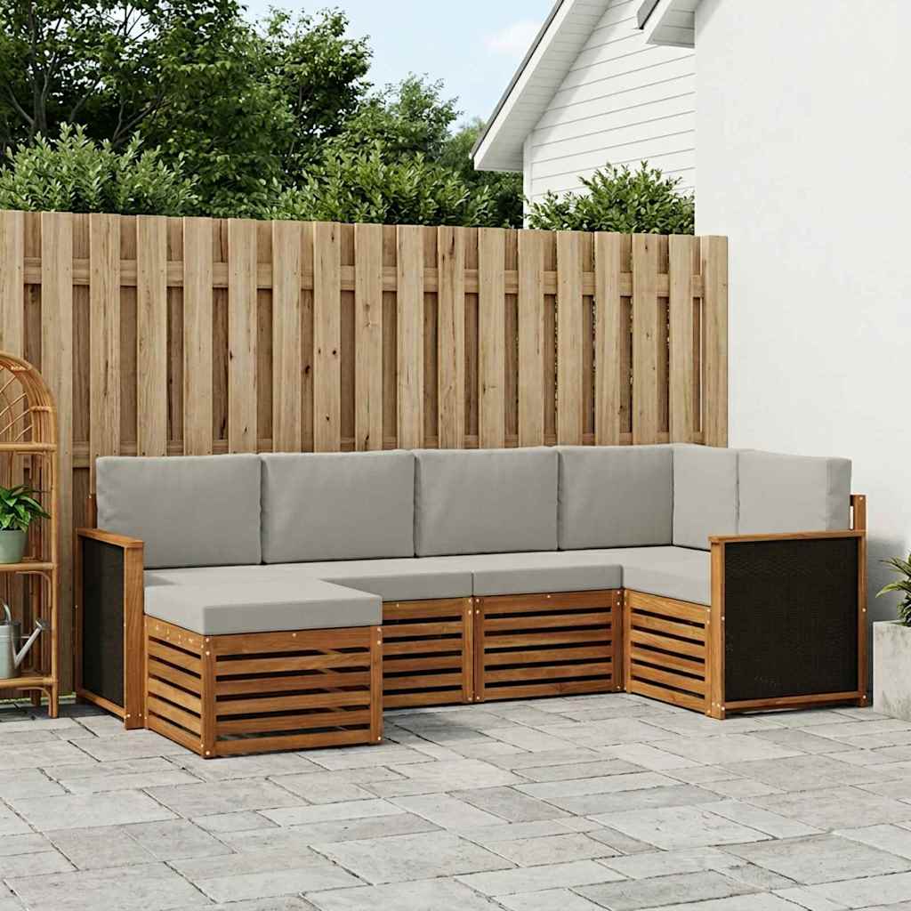 Ensemble de canapé d'angle 5 pcs Naturel et gris clair - XIOS