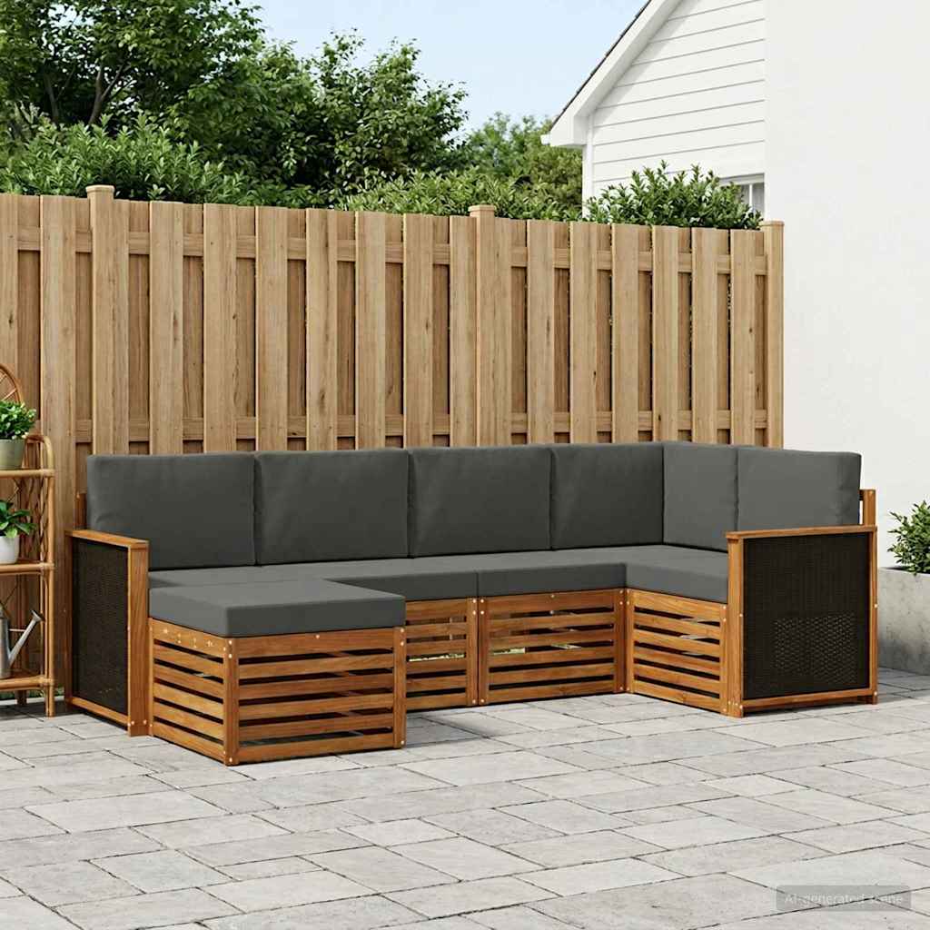 Ensemble de canapé d'angle 5 pcs Naturel et Anthracite - XIOS