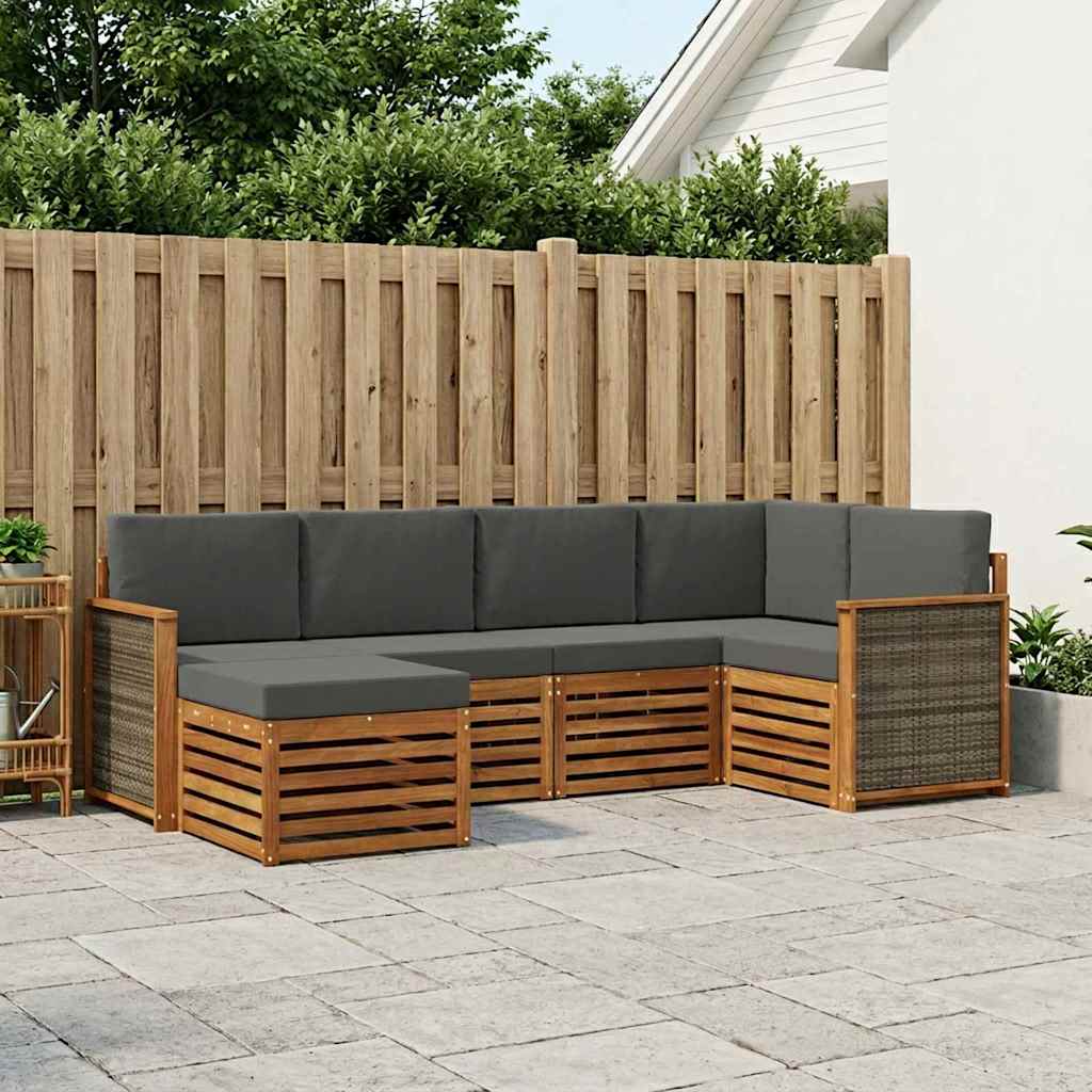 Ensemble de canapé d'angle 5 pcs Naturel et Anthracite - XIOS
