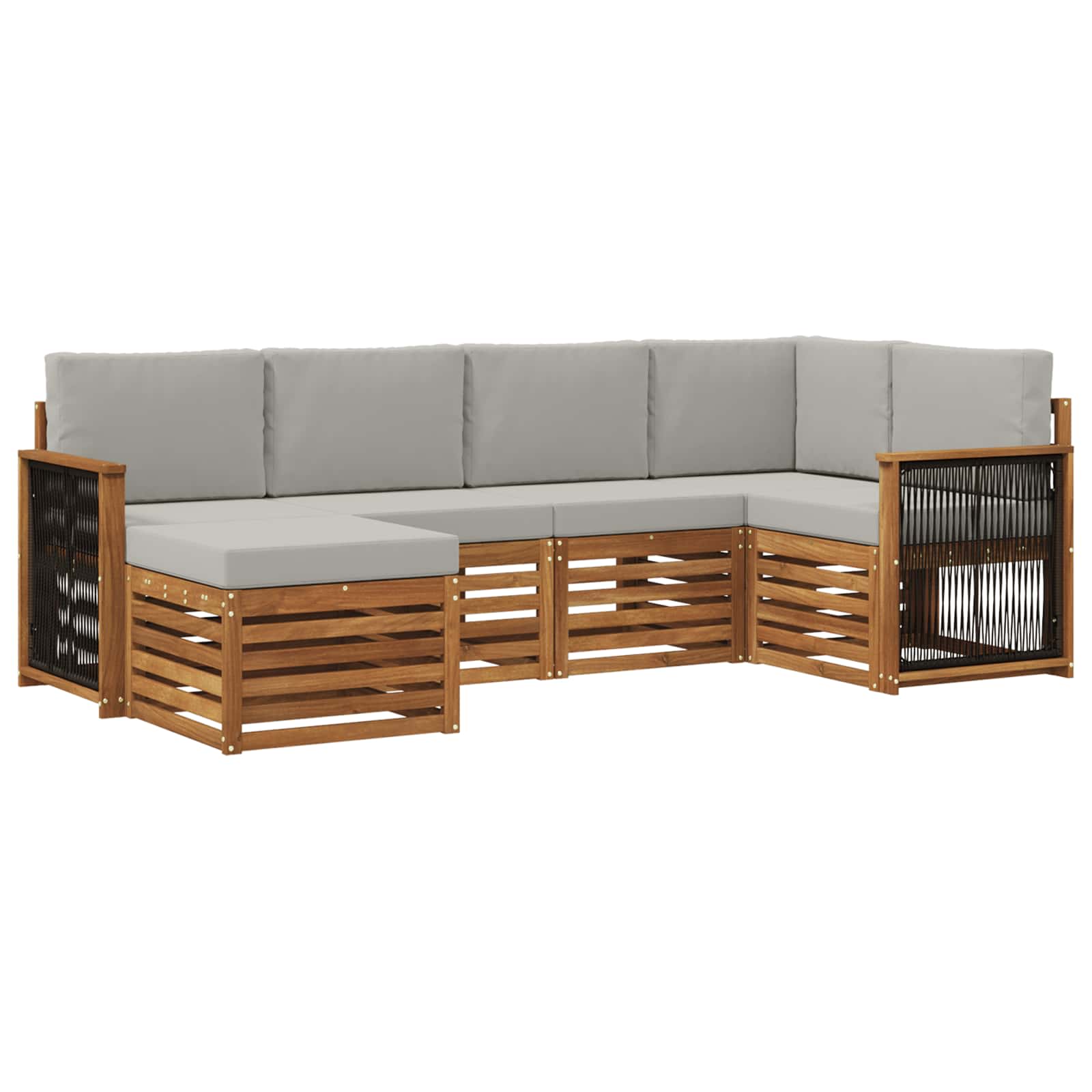 Ensemble de canapé d'angle 5 pcs Naturel et gris clair - XIOS