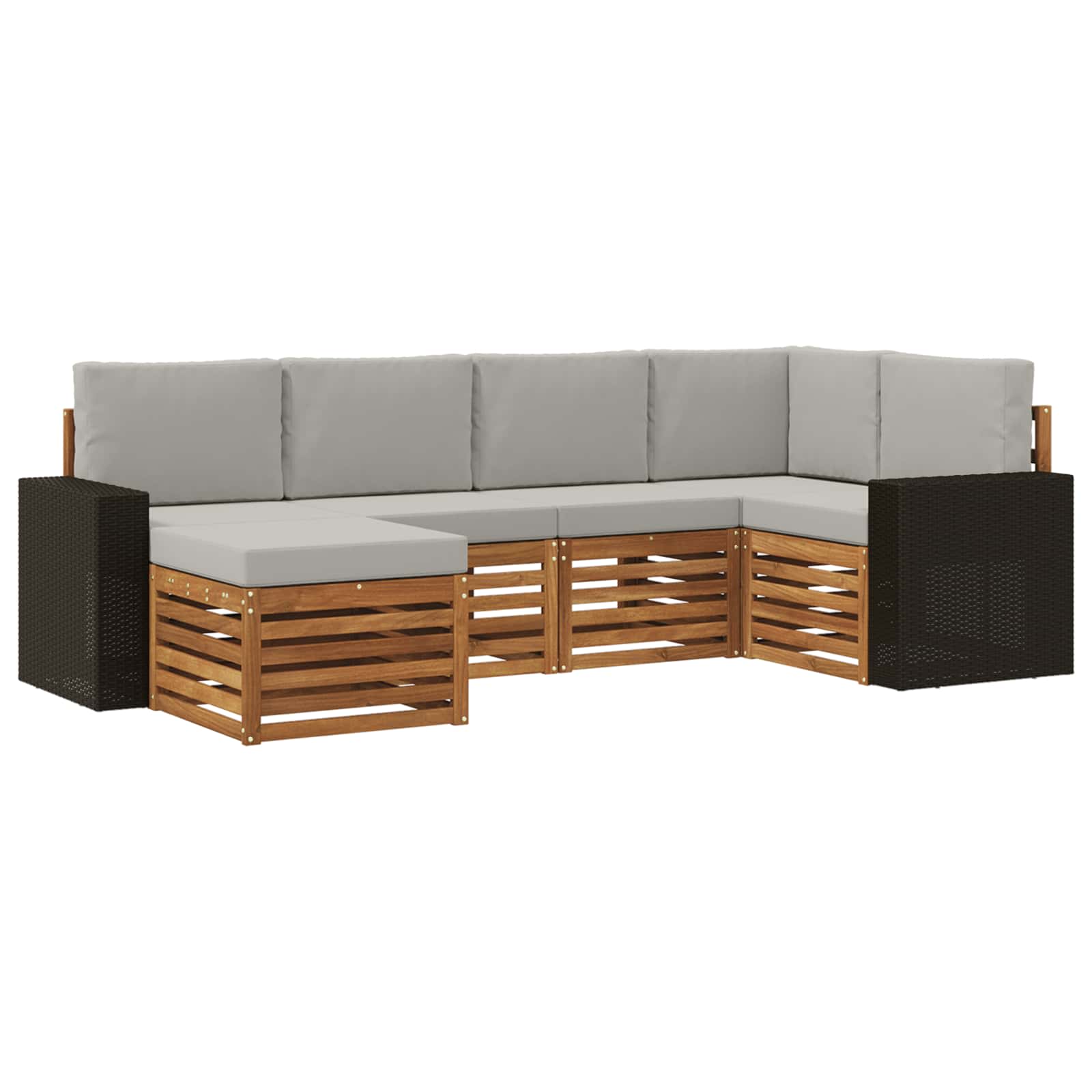 Ensemble de canapé d'angle 6 pcs Naturel et gris clair - XIOS