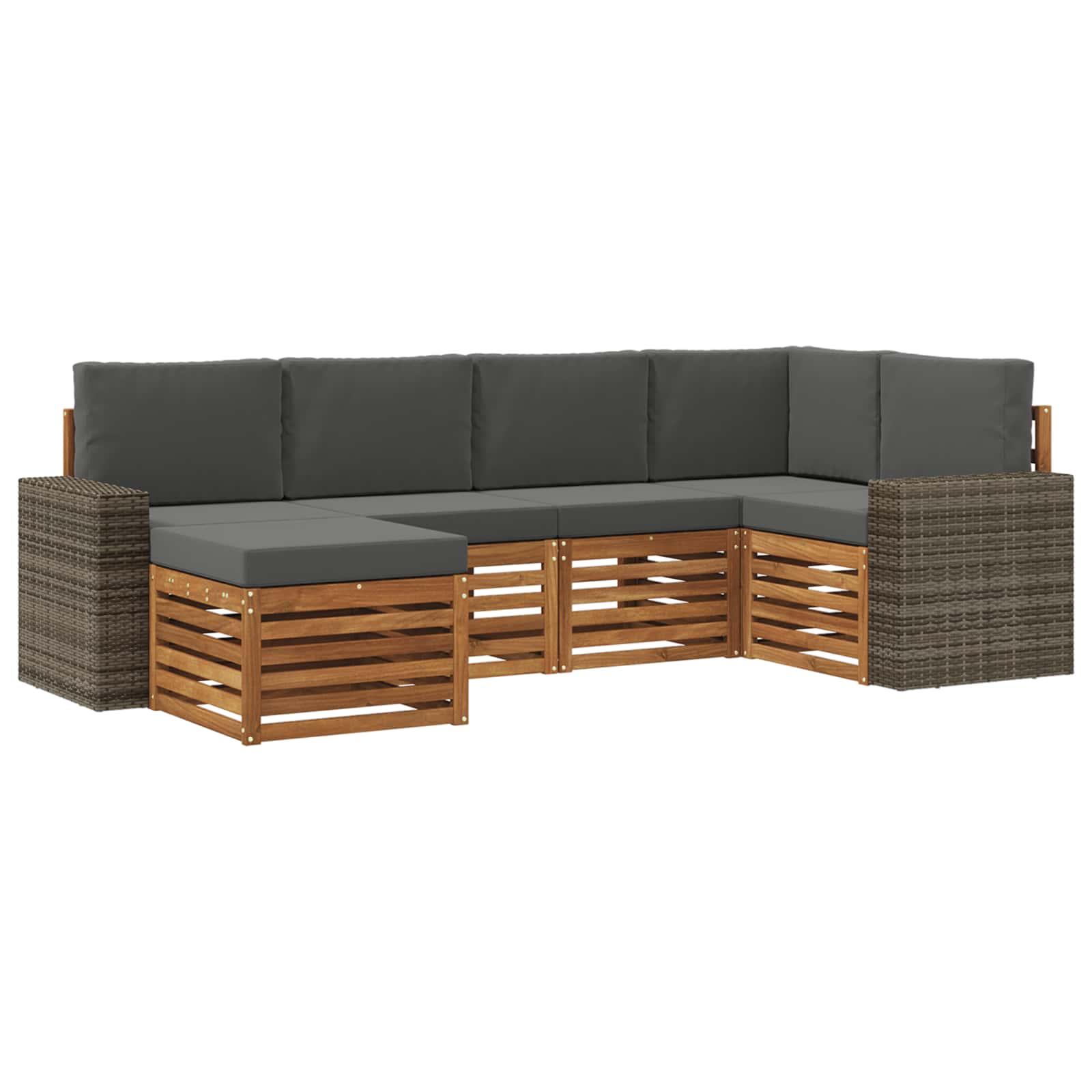 Ensemble de canapé d'angle 6 pcs Naturel et Anthracite - XIOS