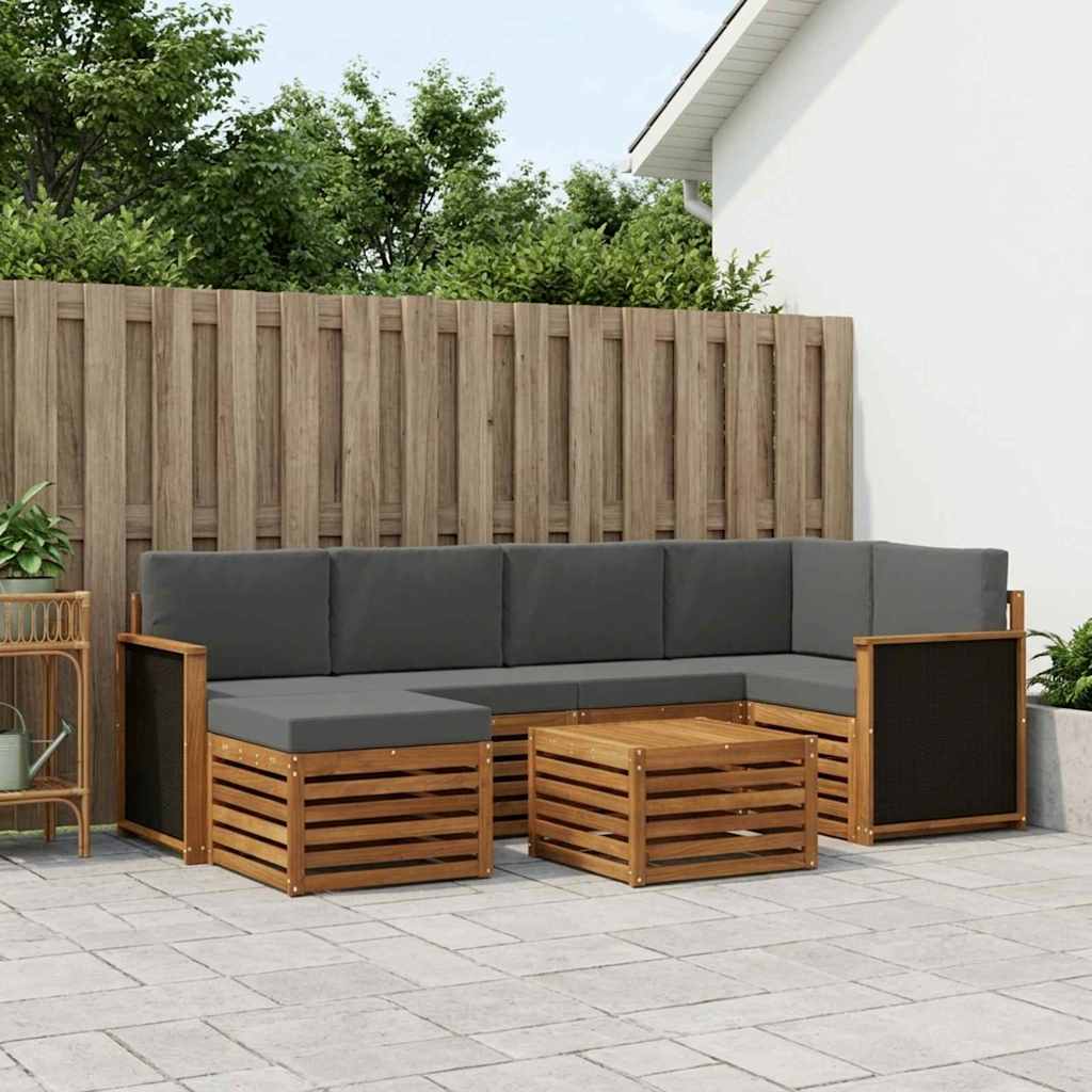 Ensemble de canapé d'angle 6 pcs Naturel et Anthracite - XIOS