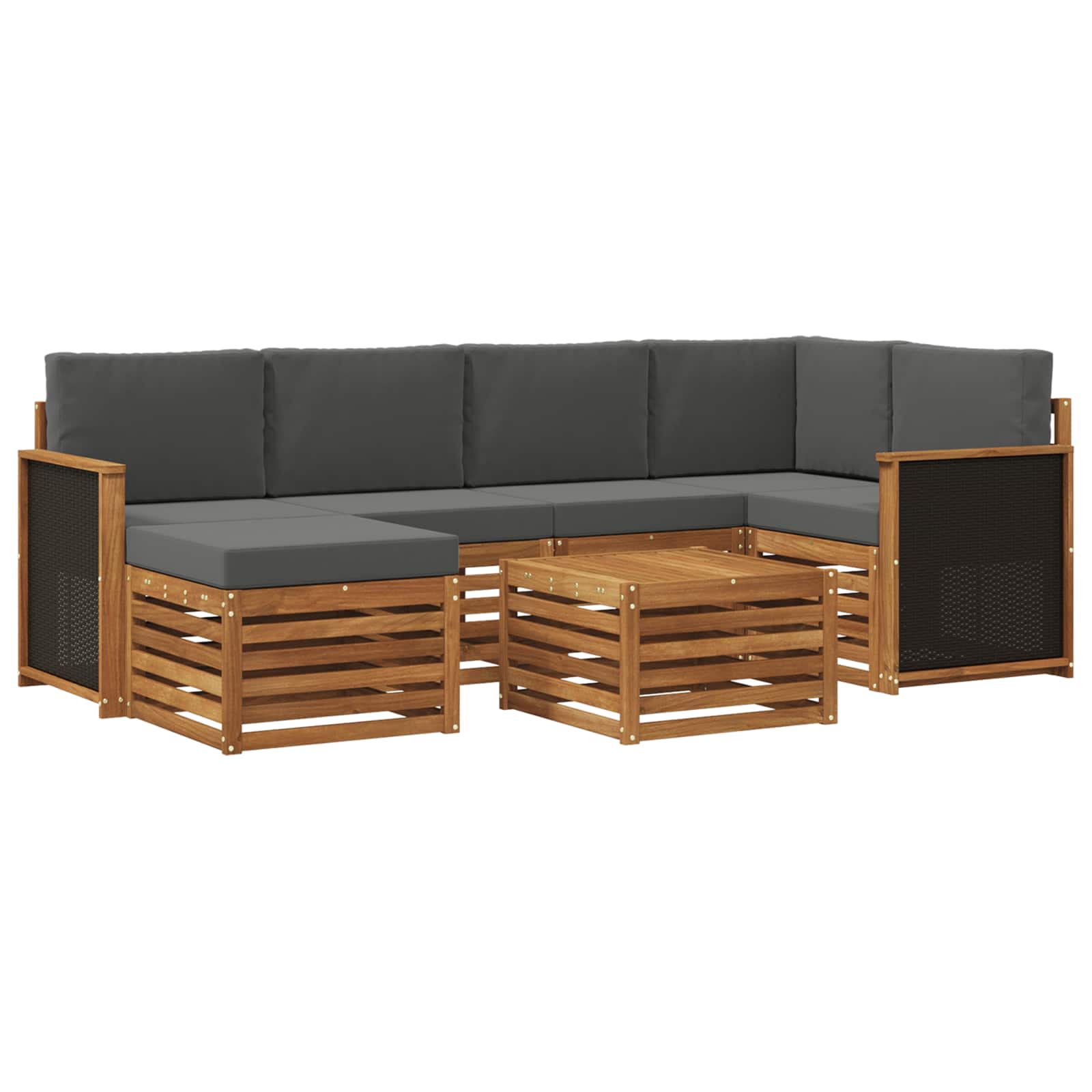 Ensemble de canapé d'angle 6 pcs Naturel et Anthracite - XIOS