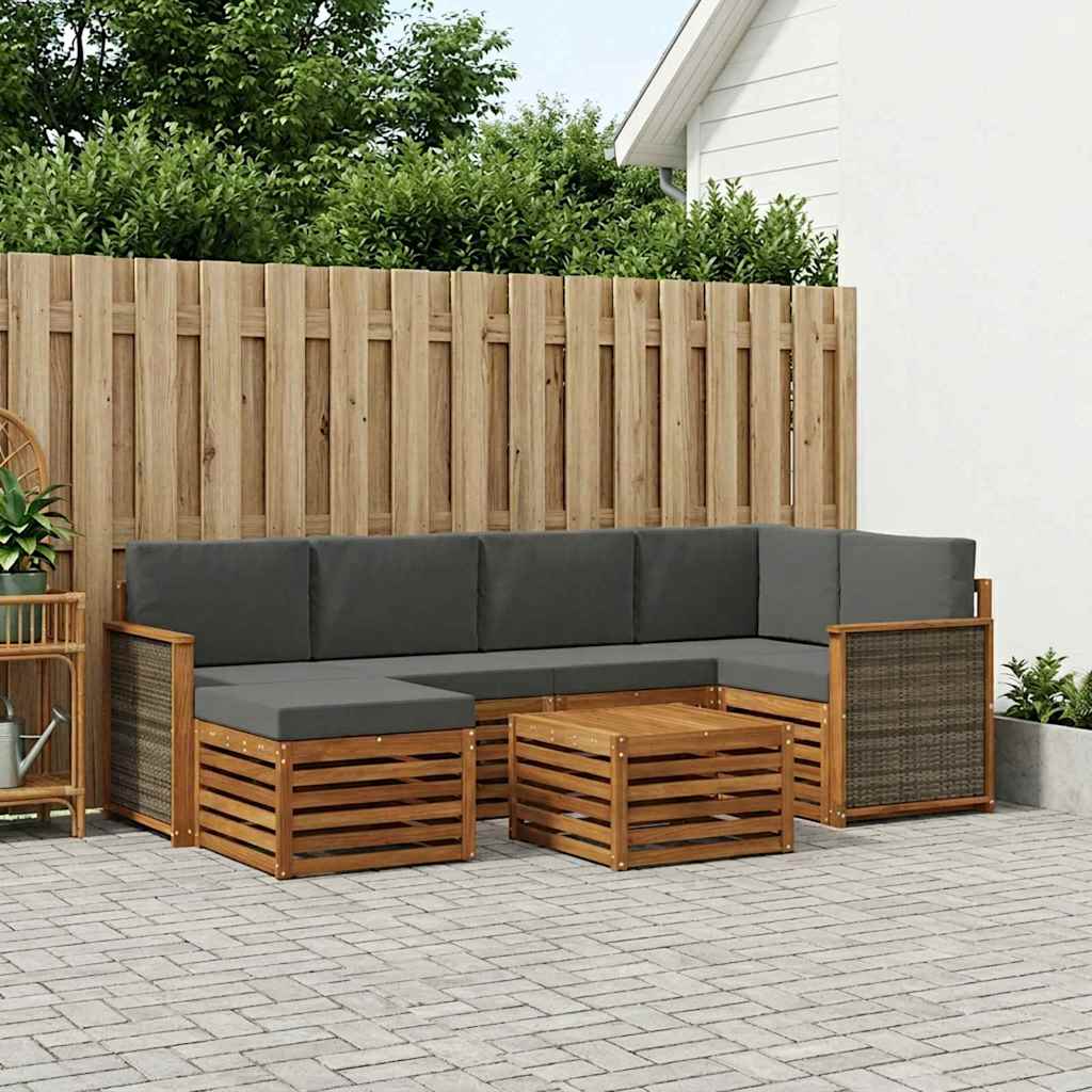 Ensemble de canapé d'angle 6 pcs Naturel et Anthracite - XIOS