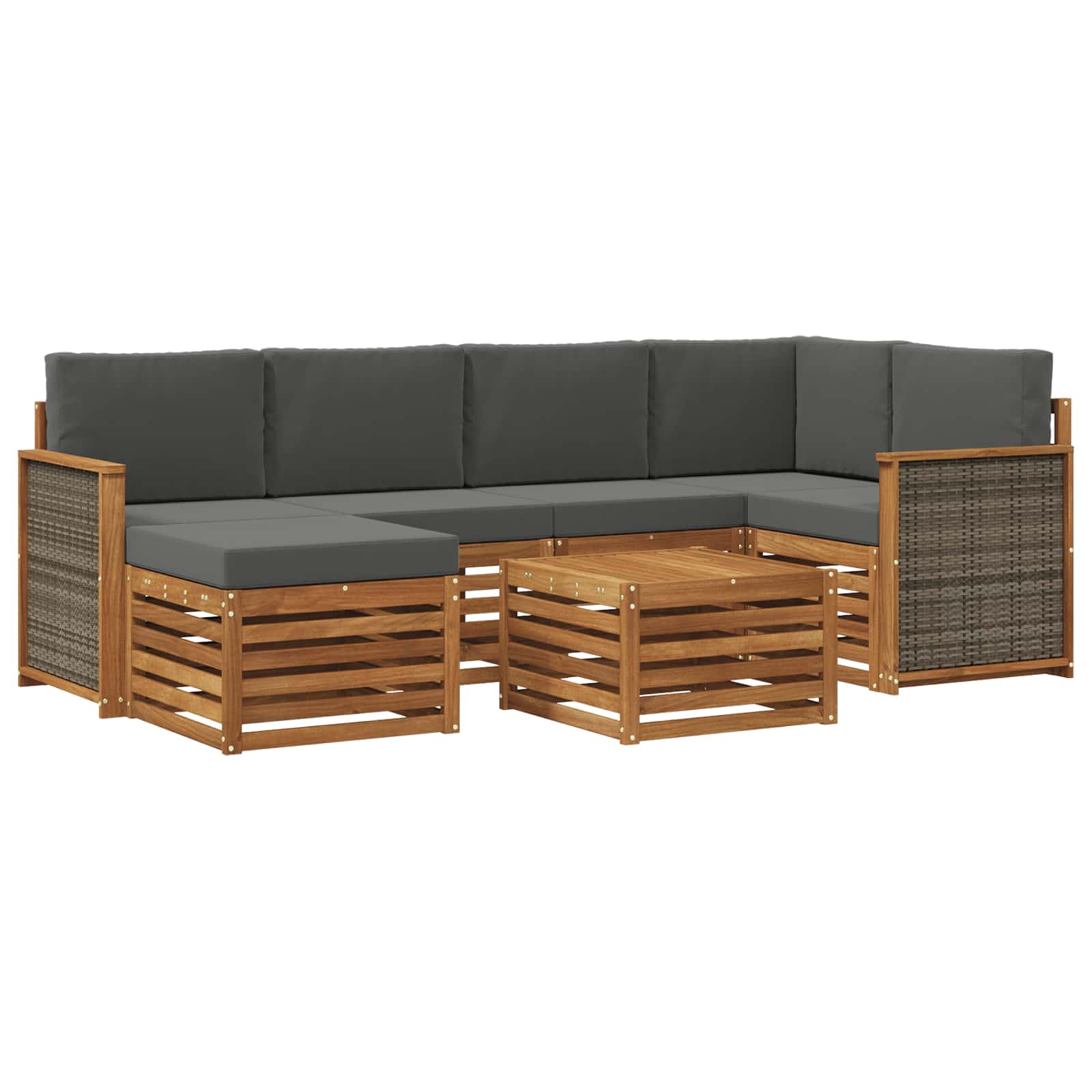 Ensemble de canapé d'angle 6 pcs Naturel et Anthracite - XIOS