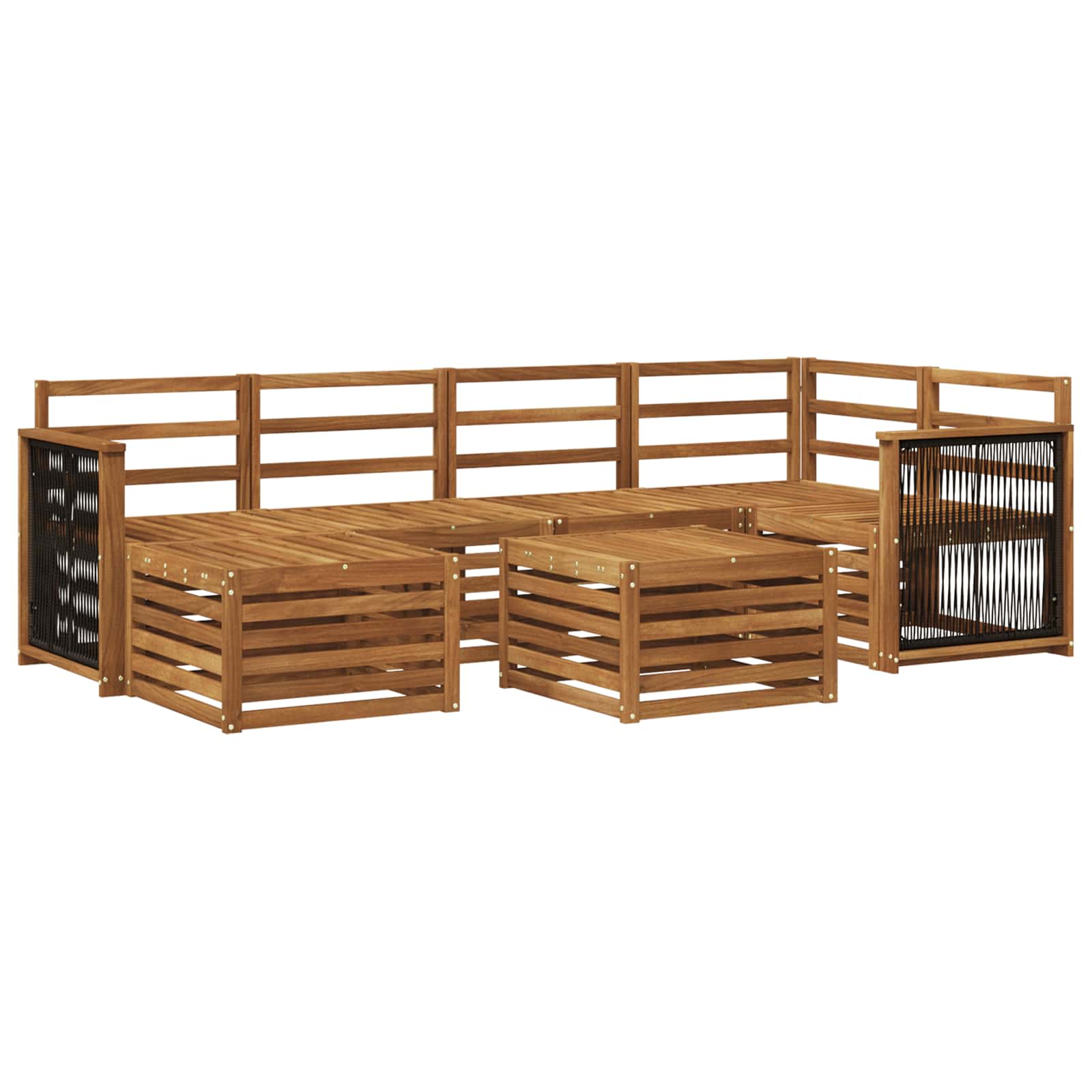 Ensemble de canapé d'angle 6 pcs Naturel Bois d'Acacia Massif - XIOS
