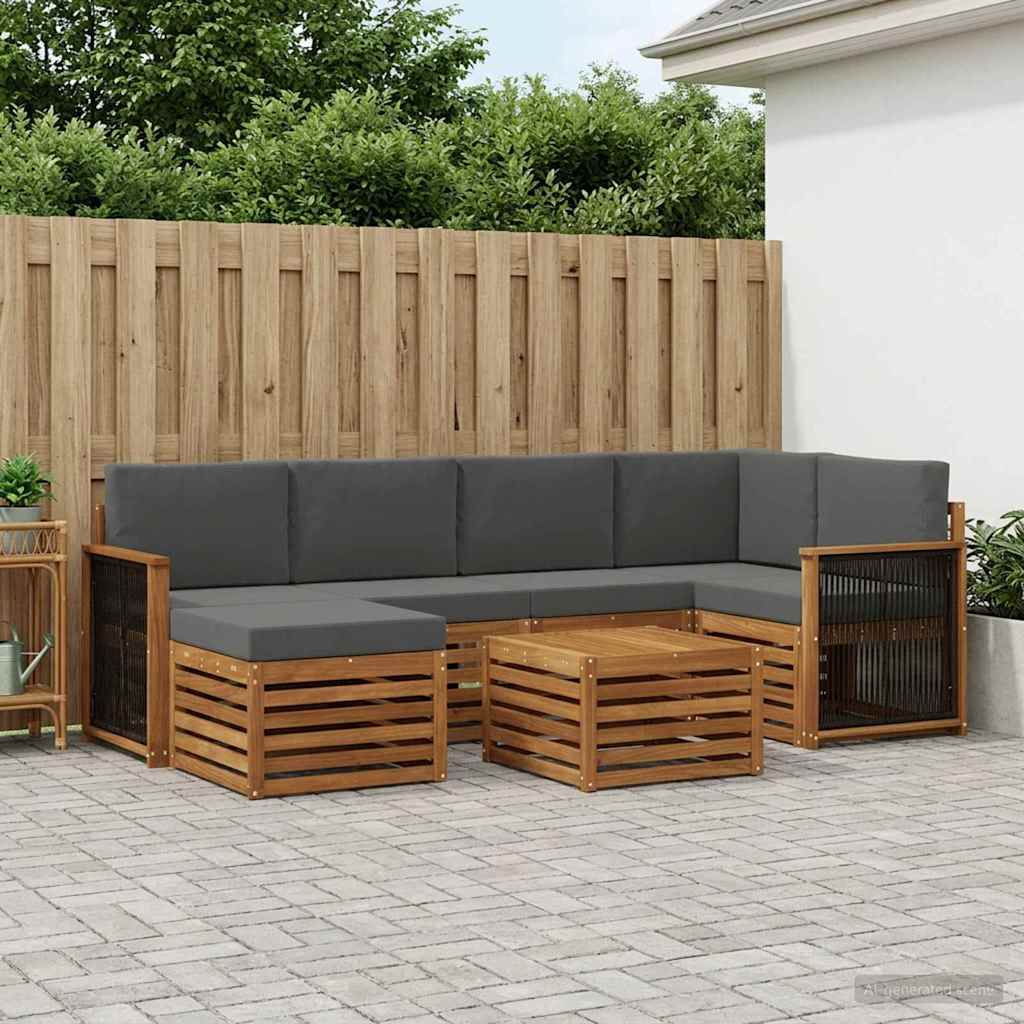 Ensemble de canapé d'angle 6 pcs Naturel et Anthracite - XIOS