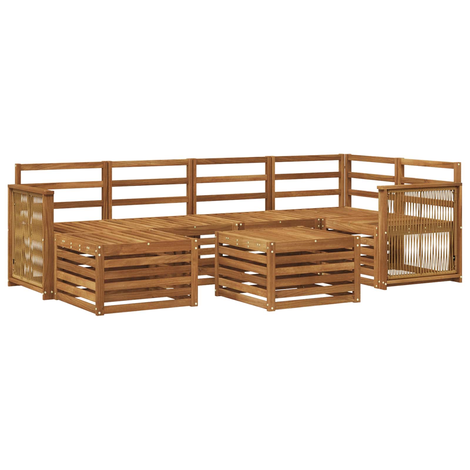 Ensemble de canapé d'angle 6 pcs Naturel Bois d'Acacia Massif - XIOS