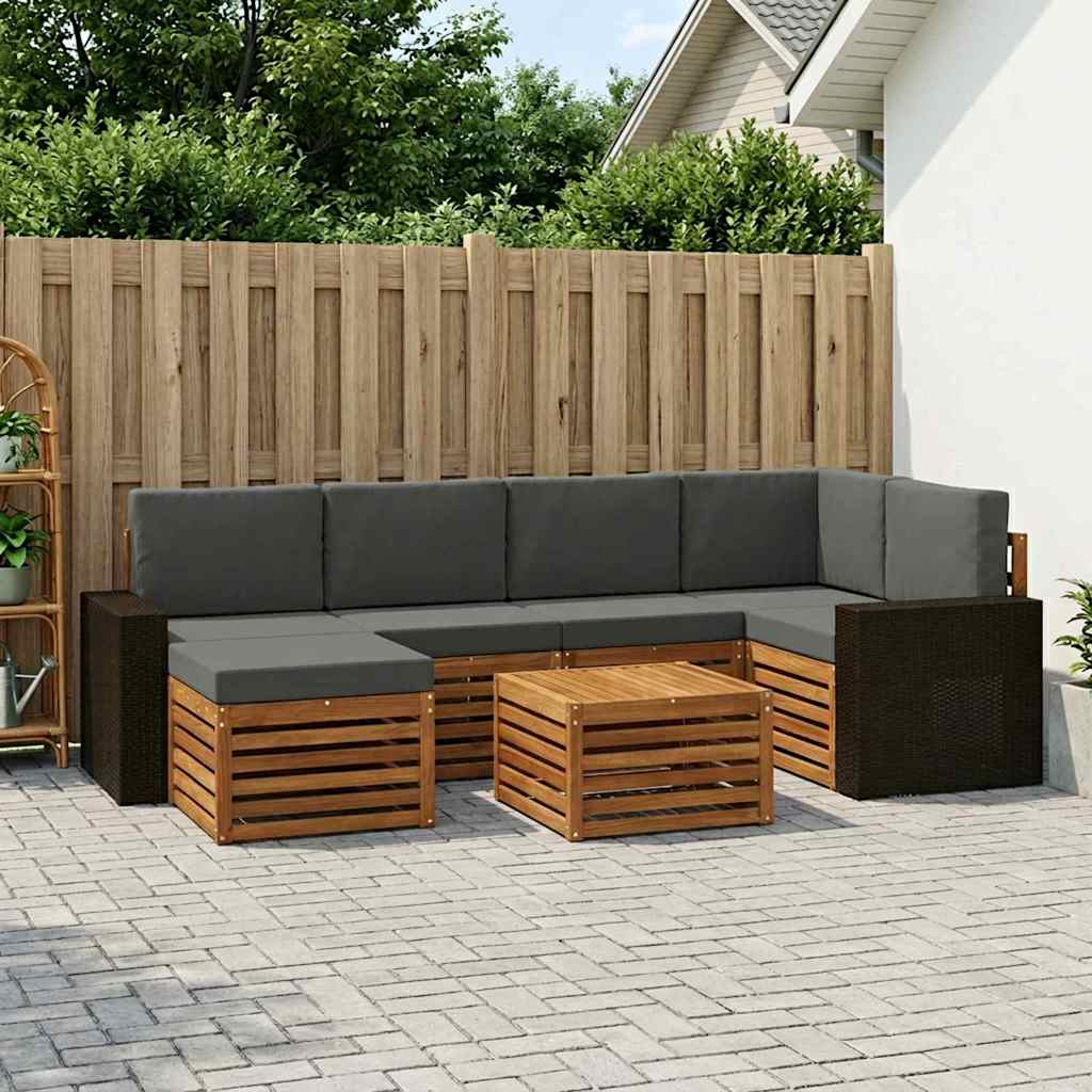 Ensemble de canapé d'angle 7 pcs Naturel et Anthracite - XIOS